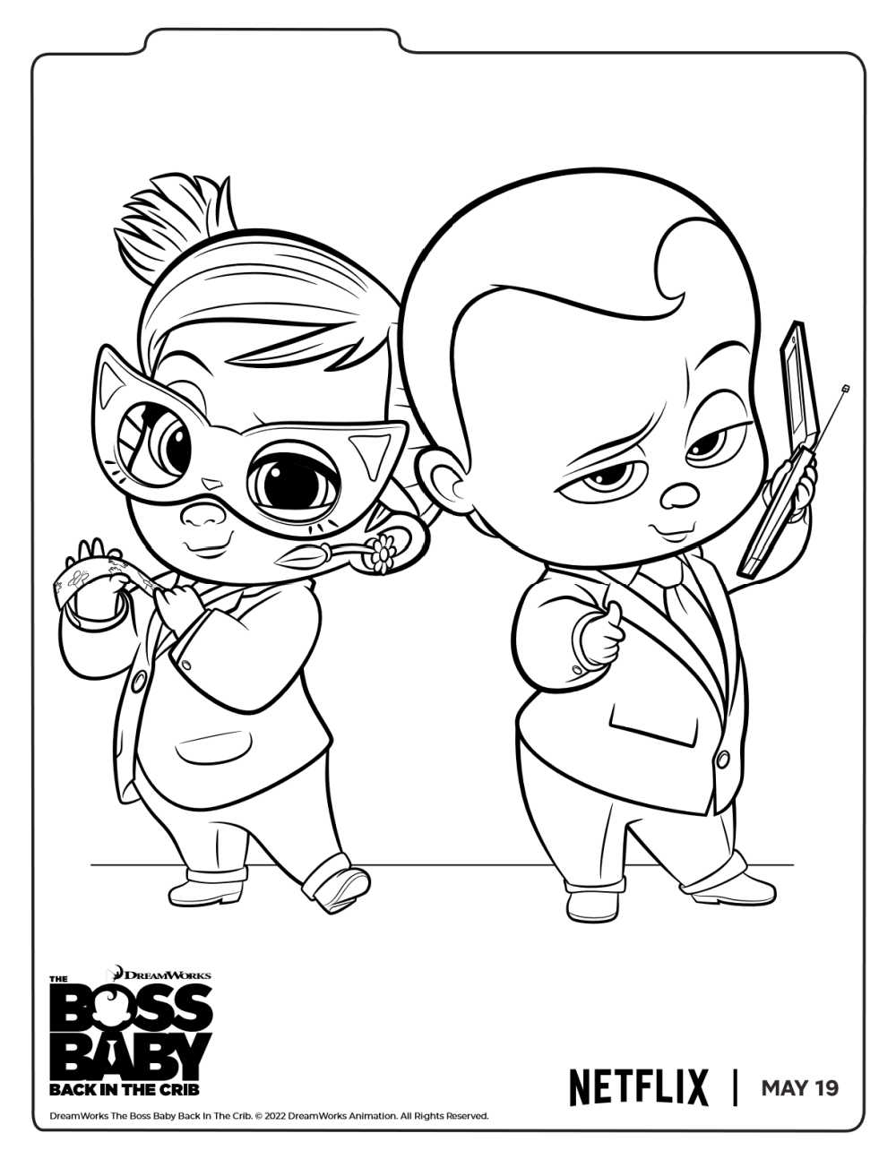 Free Boss Baby Theodore Tina Coloring Page Likes This Coloring Home
