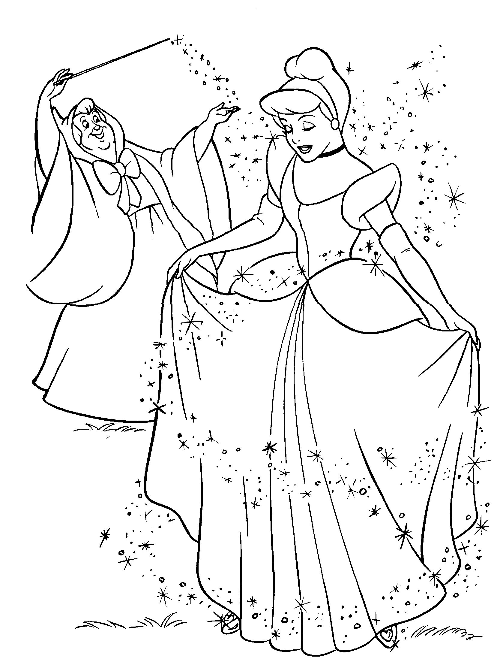 Cinderella Free Coloring Pages Printable