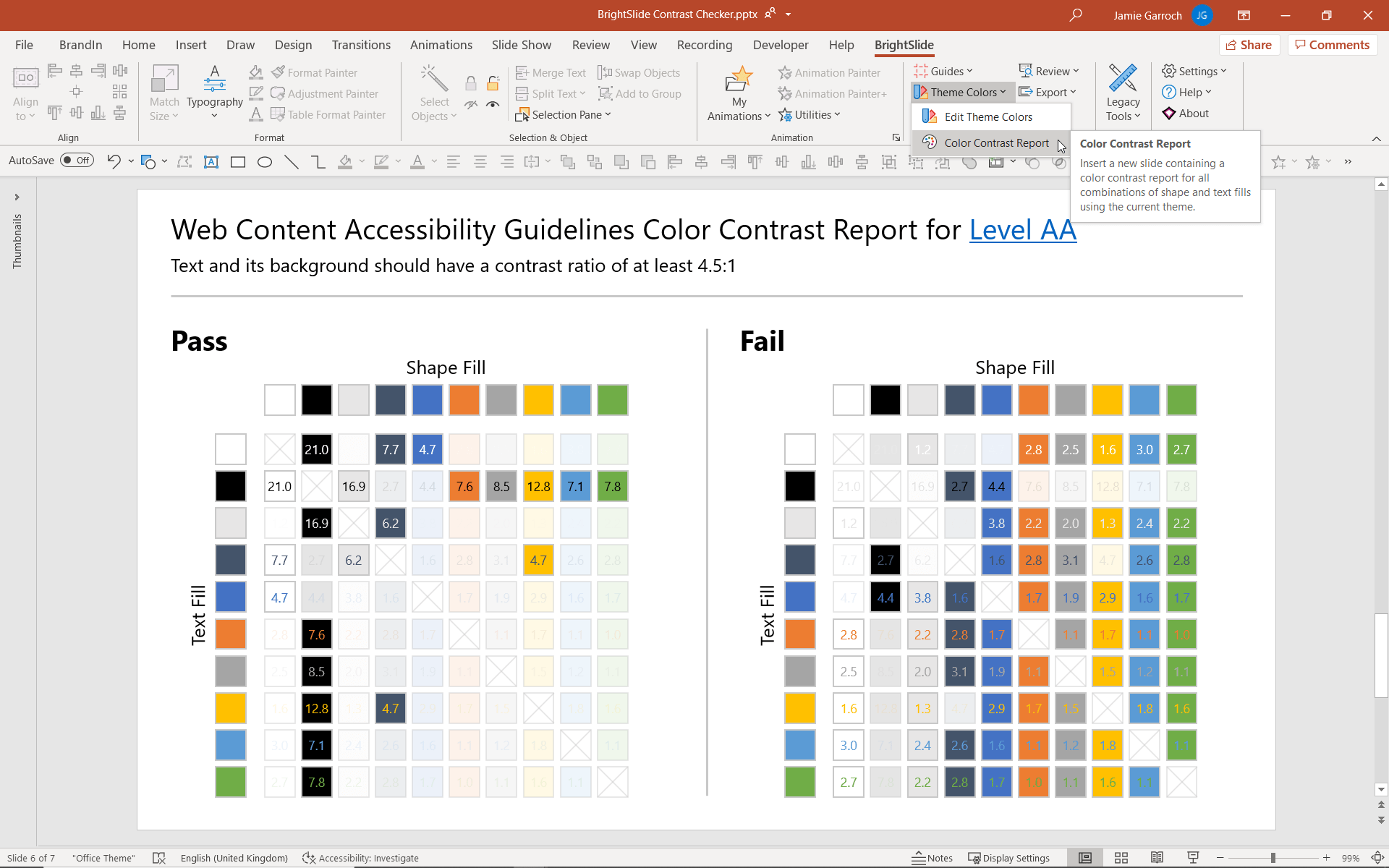 Web Page Color Contrast Checker