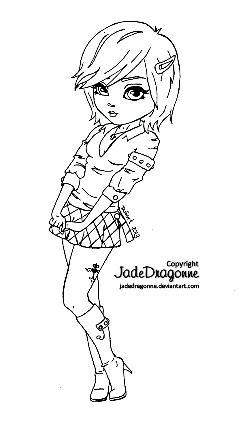 Free Coloring Pages Chibi Jadedragonne