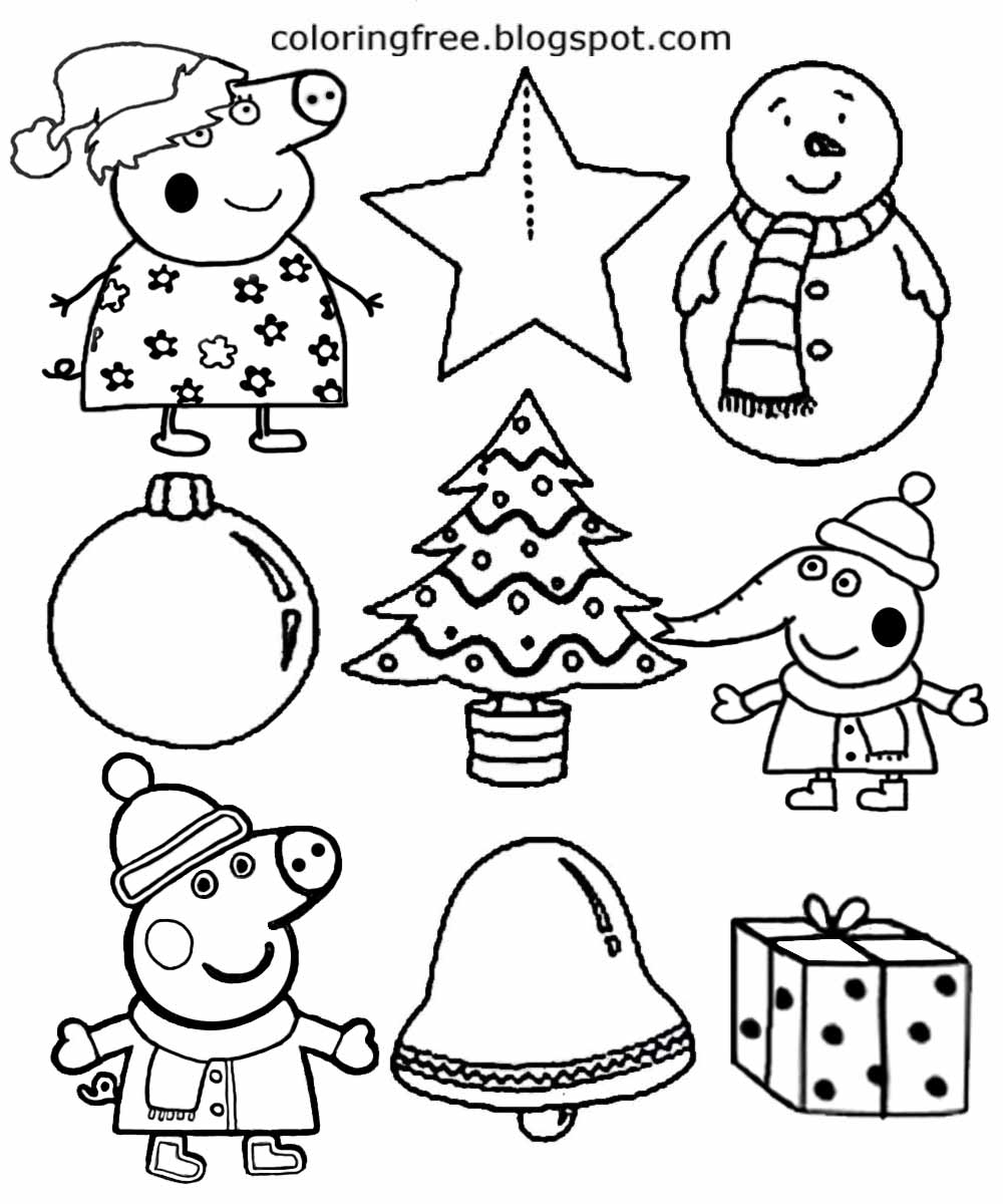 Peppa Pig Christmas Coloring Pages