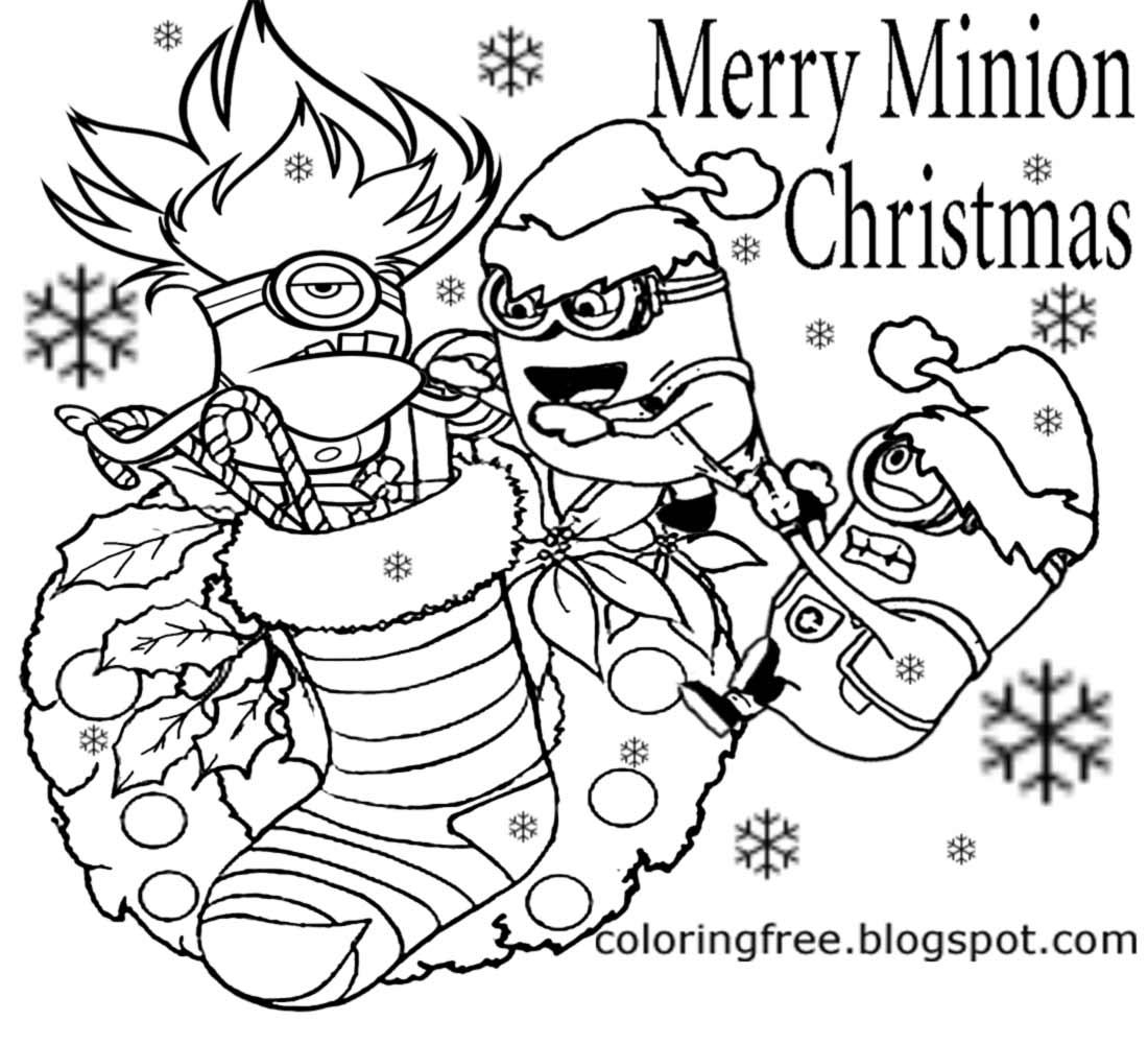 Free Coloring Pages Printable Pictures To Color Kids Drawing Ideas Cool Merry Christmas Minions