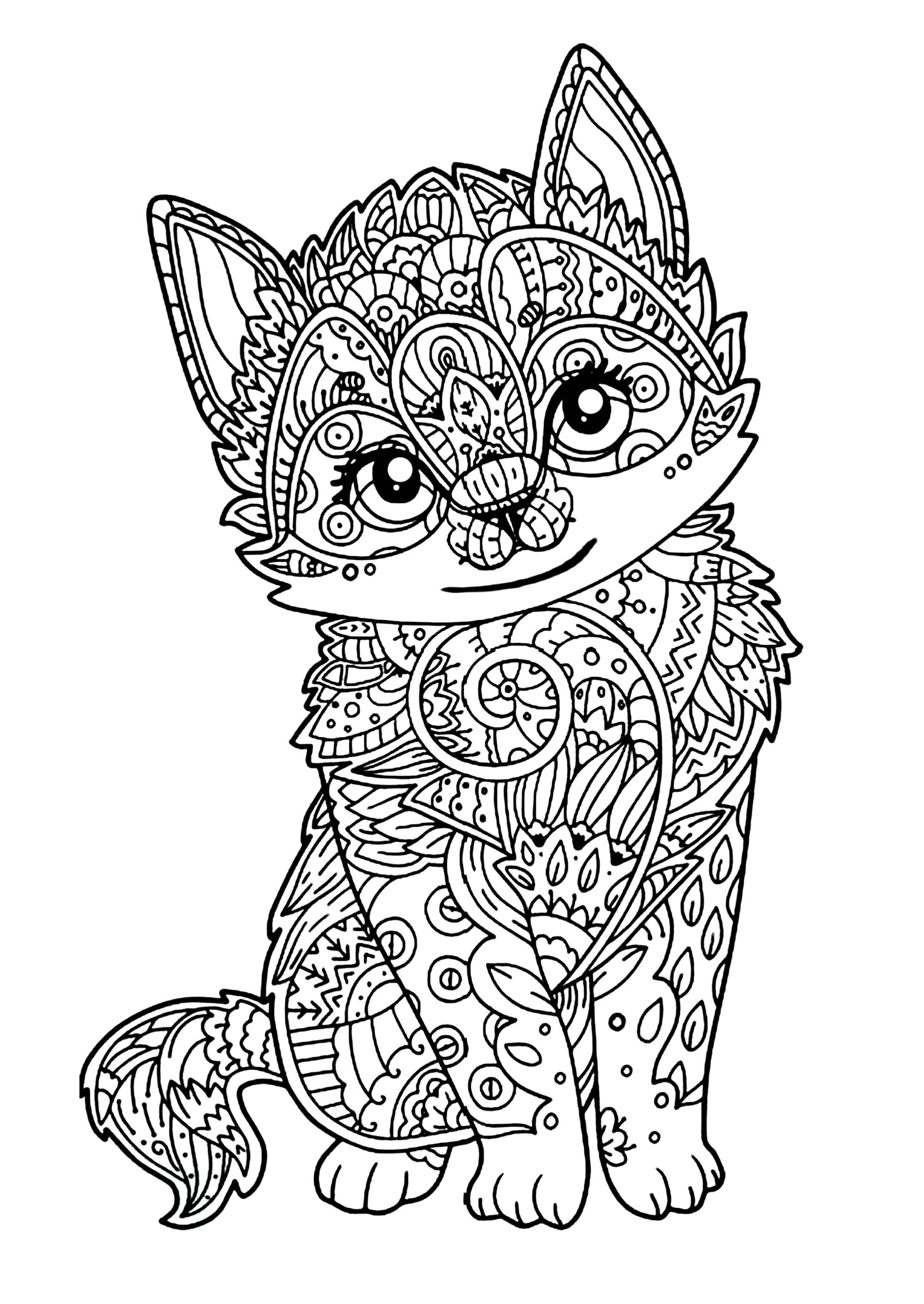 Free Coloring Pages With Kittens On Them