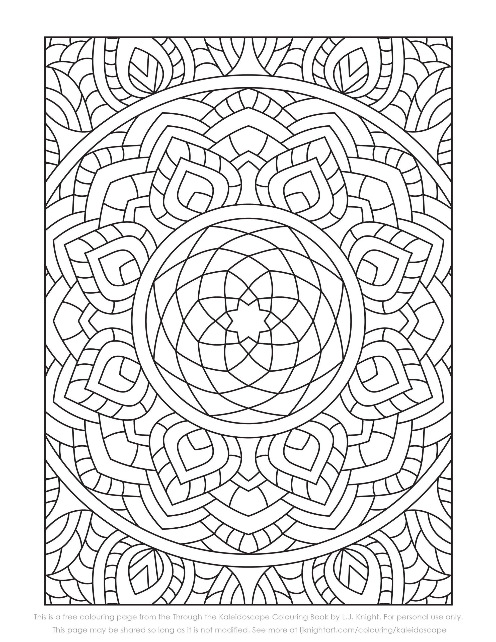 Free Colouring Page From The Through The Kaleidoscope Colouring Book By L J Knight Th