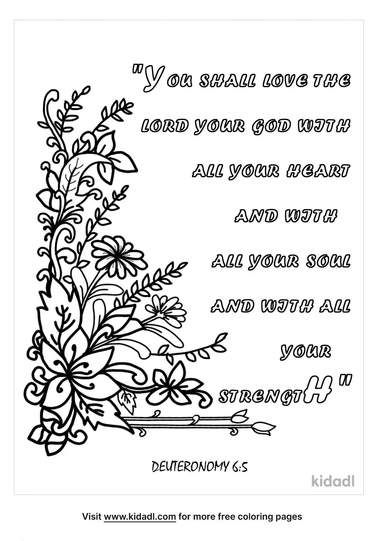 Deuteronomy 6:5 Coloring Page