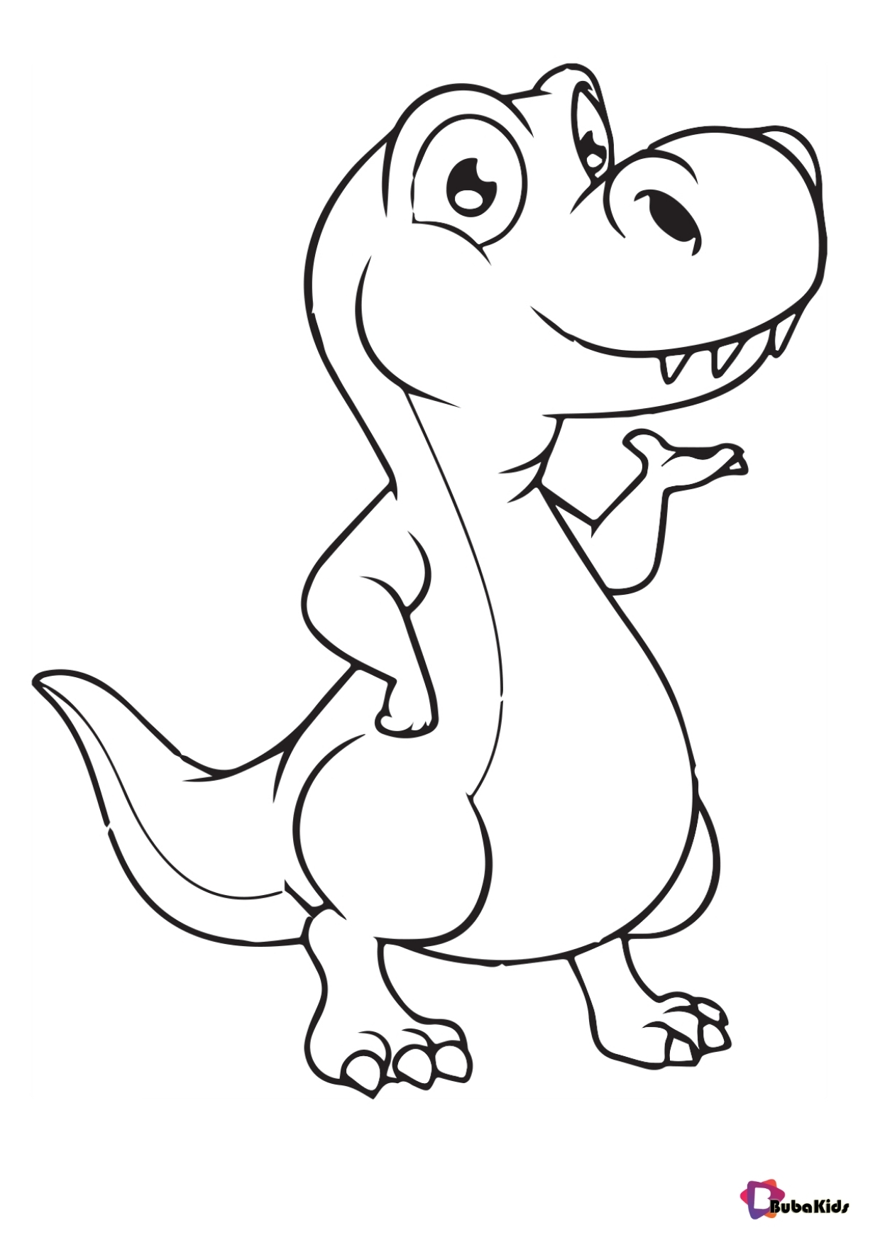 Free Download To Print Cute Baby Dinosaur Coloring Page BubaKids