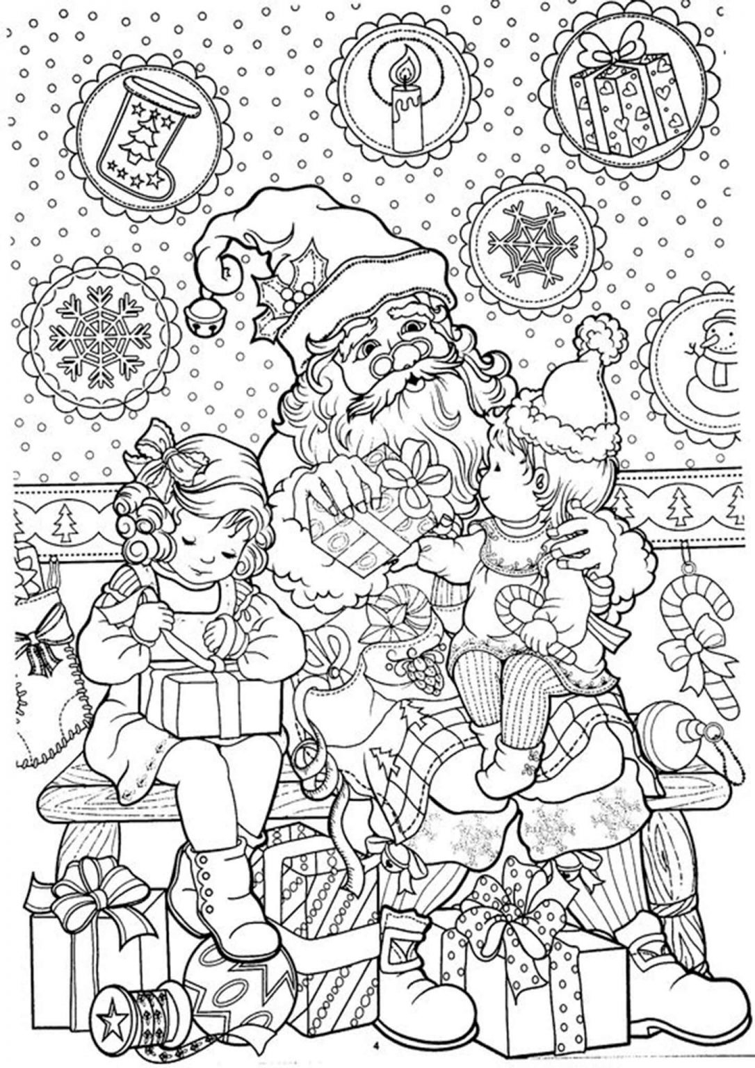 Adult Coloring Pages Printable, Christmas