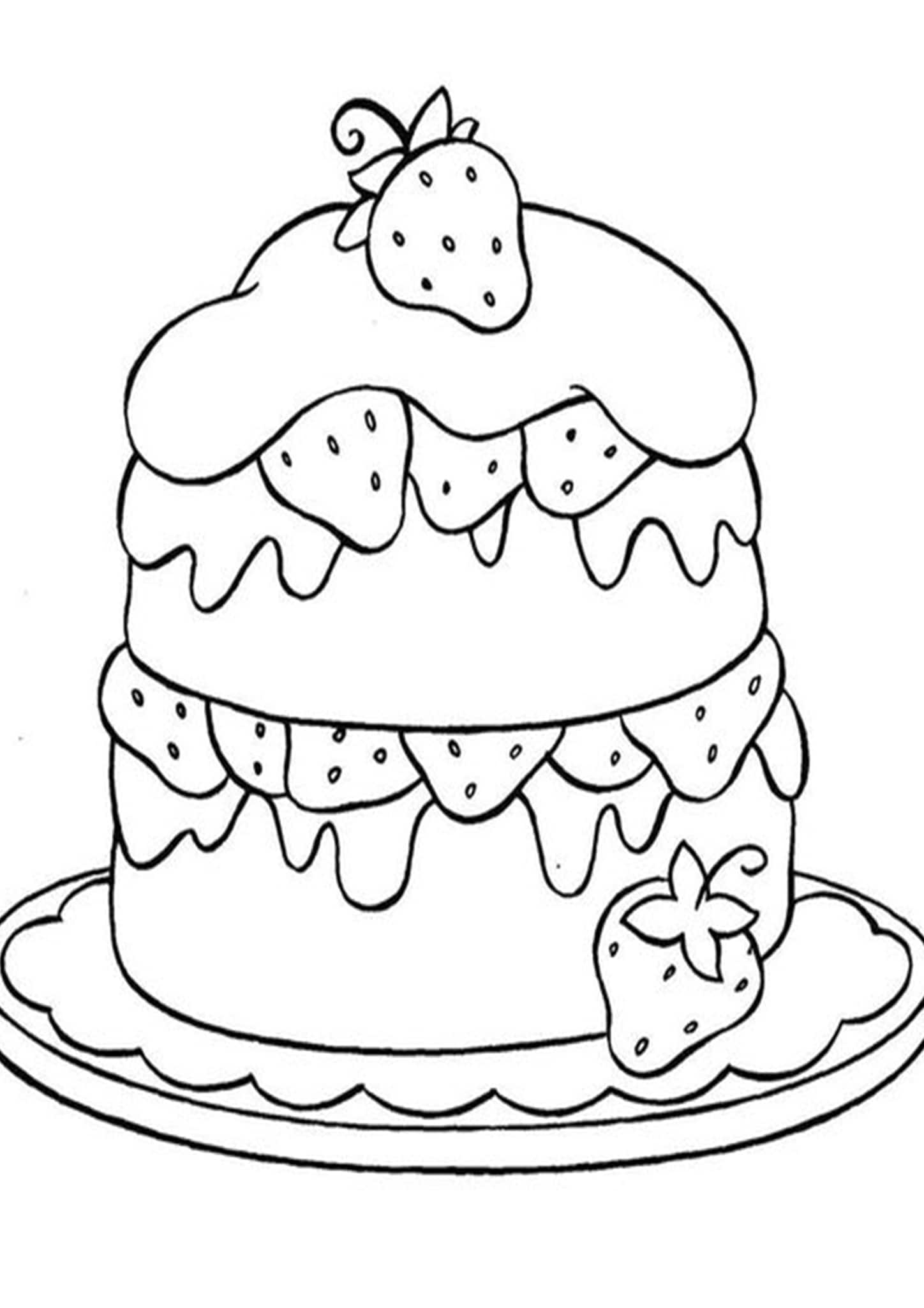 Cake Coloring Page
