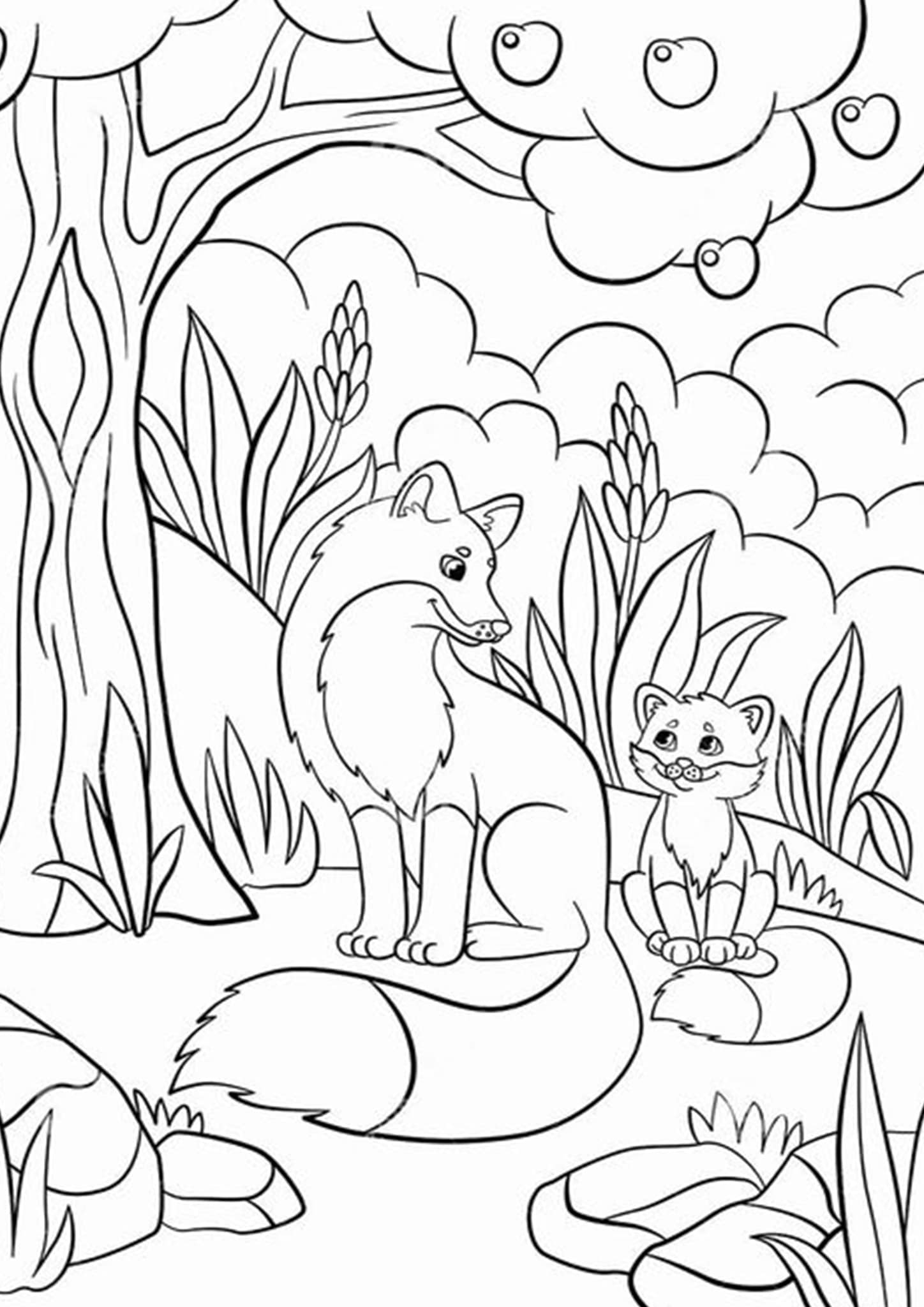 Printable Coloring Page Fox
