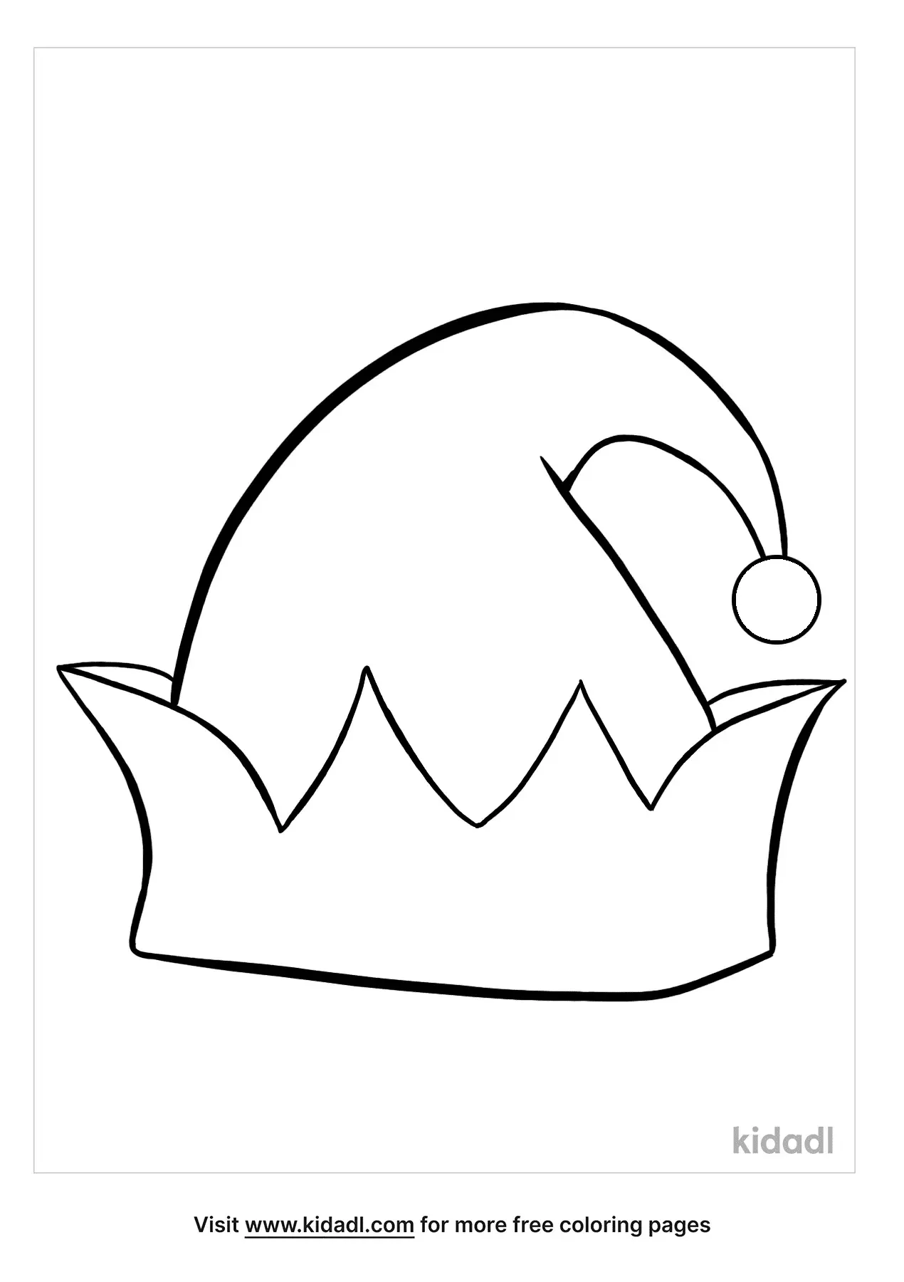 Elf Hat Coloring Page Printable