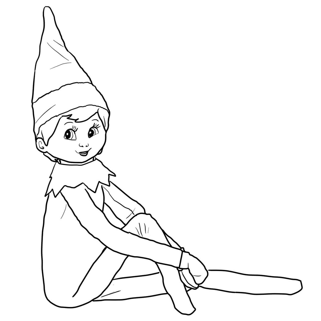 Free Elf On The Shelf Christmas Coloring Pages KidsPartyWorks Com Christmas Coloring Pages