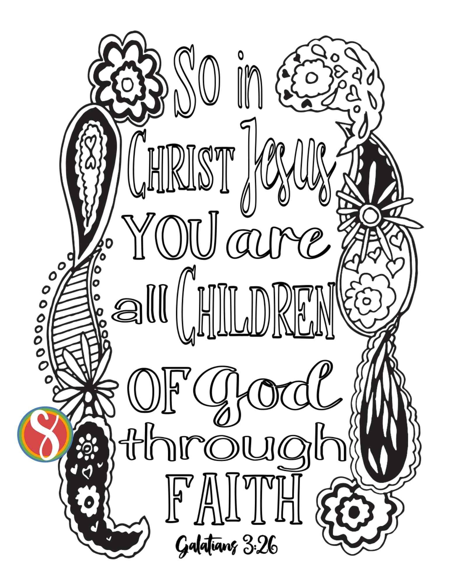 Free Faith Coloring Pages Stevie Doodles