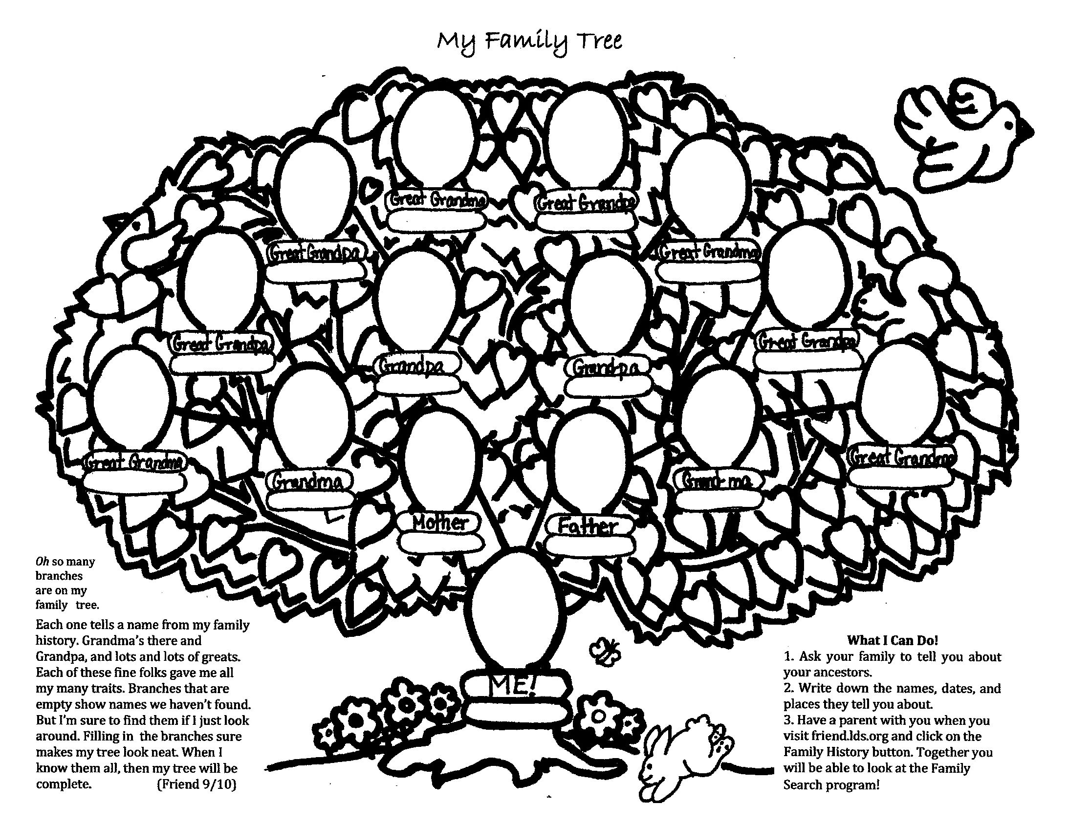 Family Tree Coloring Page