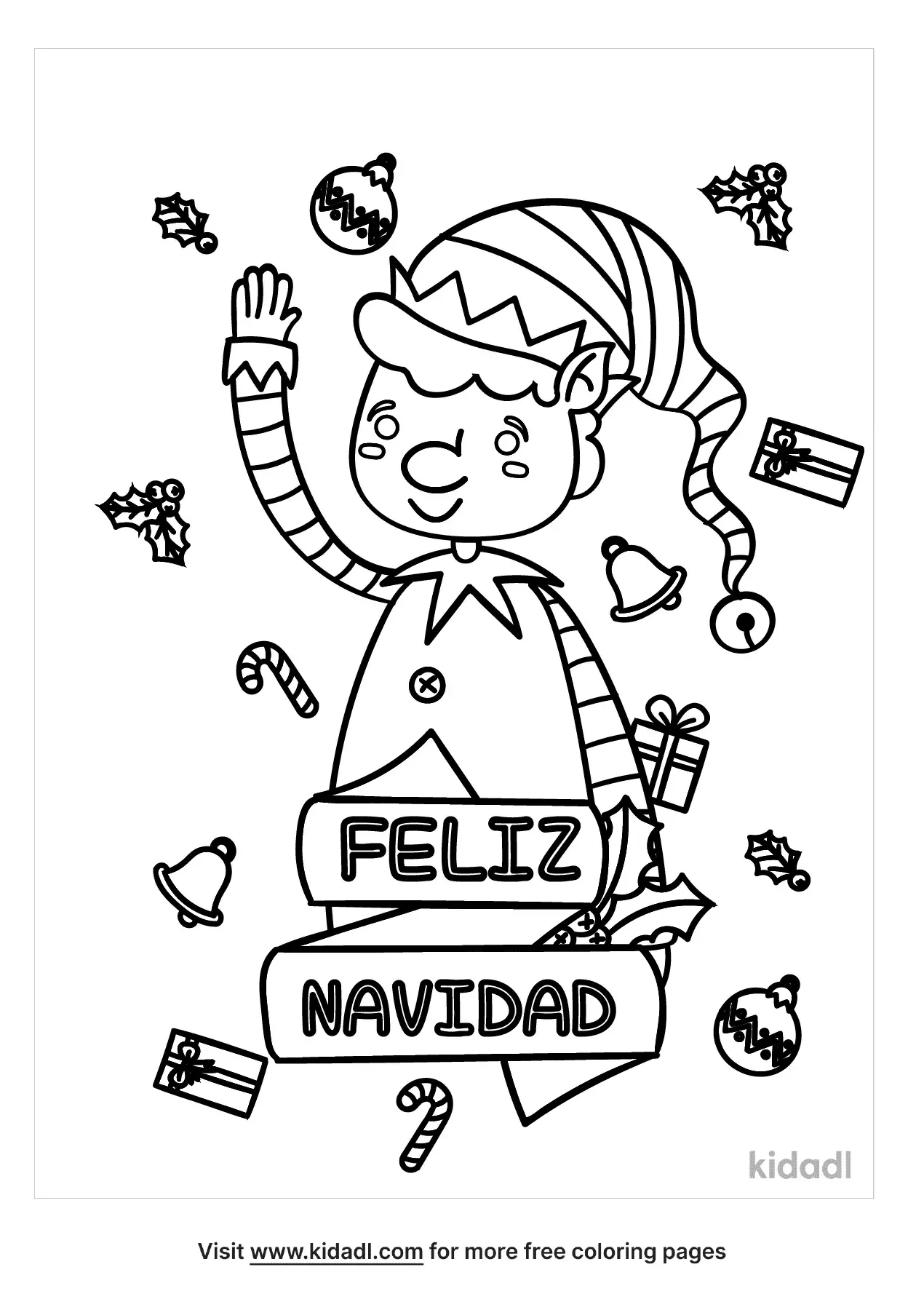 Free Feliz Navidad Coloring Page Coloring Page Printables Kidadl