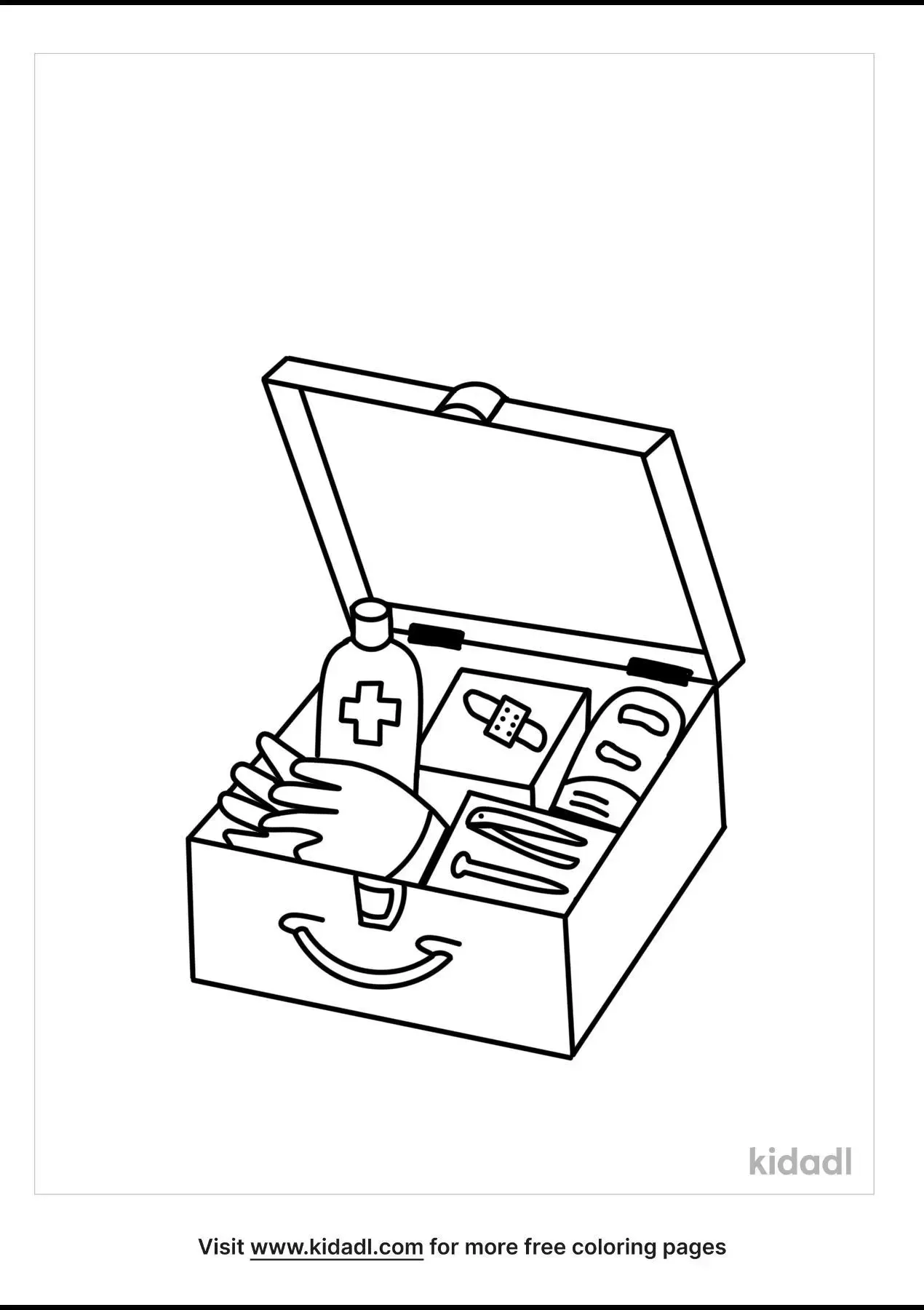 Free First Aid Kit Coloring Page Coloring Page Printables Kidadl