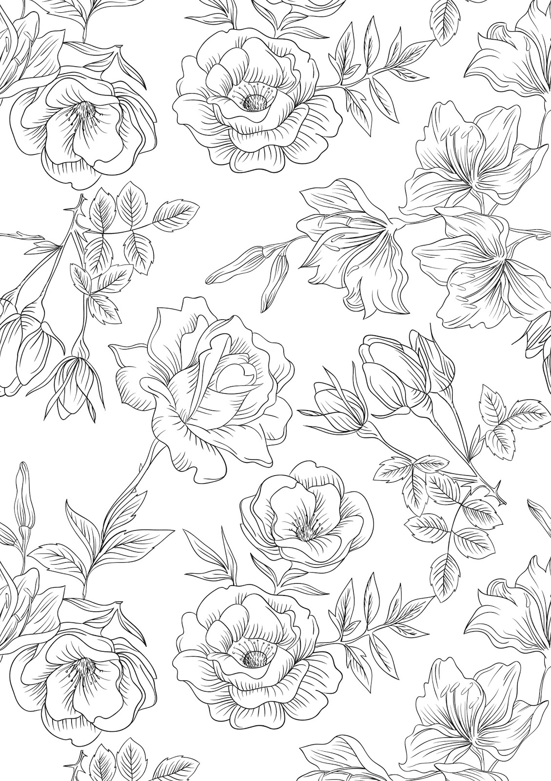 FREE FLORAL PRINTABLE COLOURING SHEETS Gathering Beauty