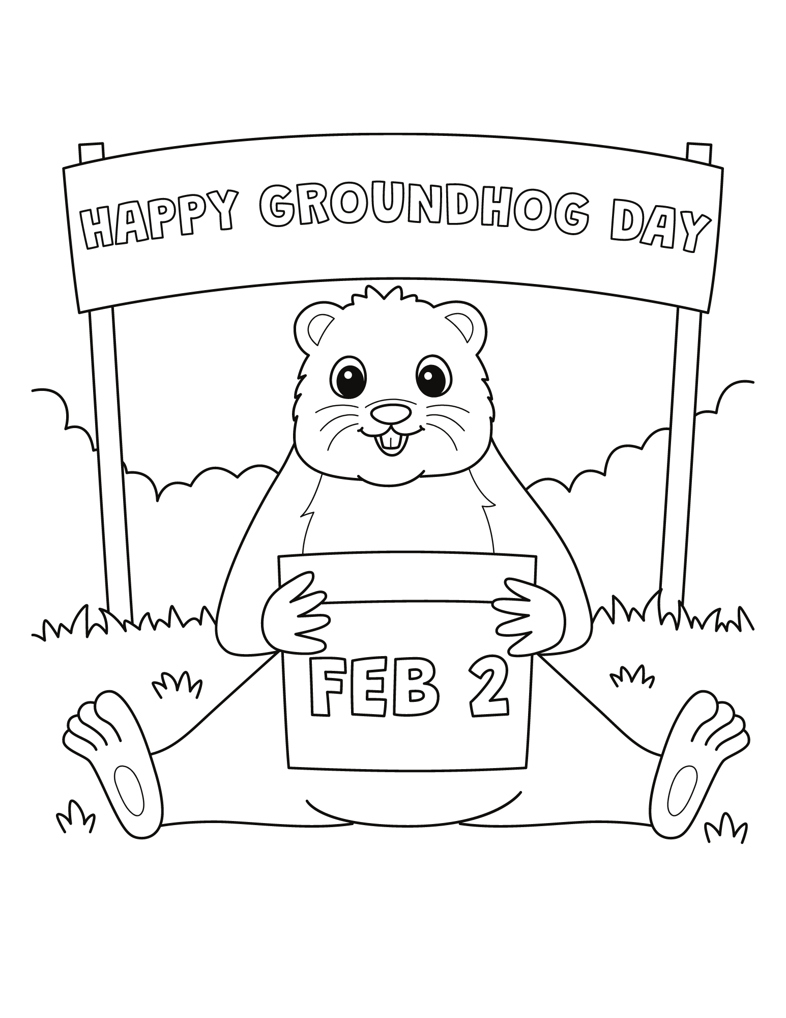 Groundhog Day Coloring Pages