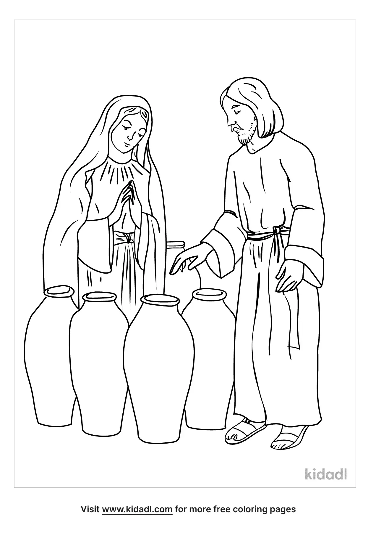 Free Jesus And The Wedding Feast Of Cana Coloring Page Coloring Page Printables Kidadl