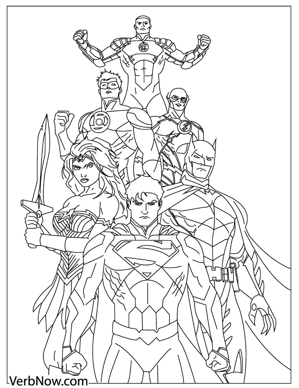 Free JUSTICE LEAGUE Coloring Pages For Download Printable PDF VerbNow