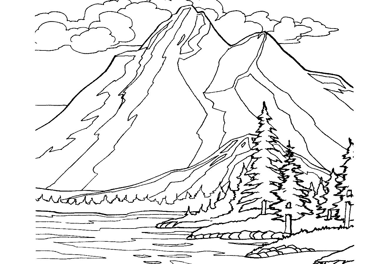 Landscapes Printable Coloring Pages