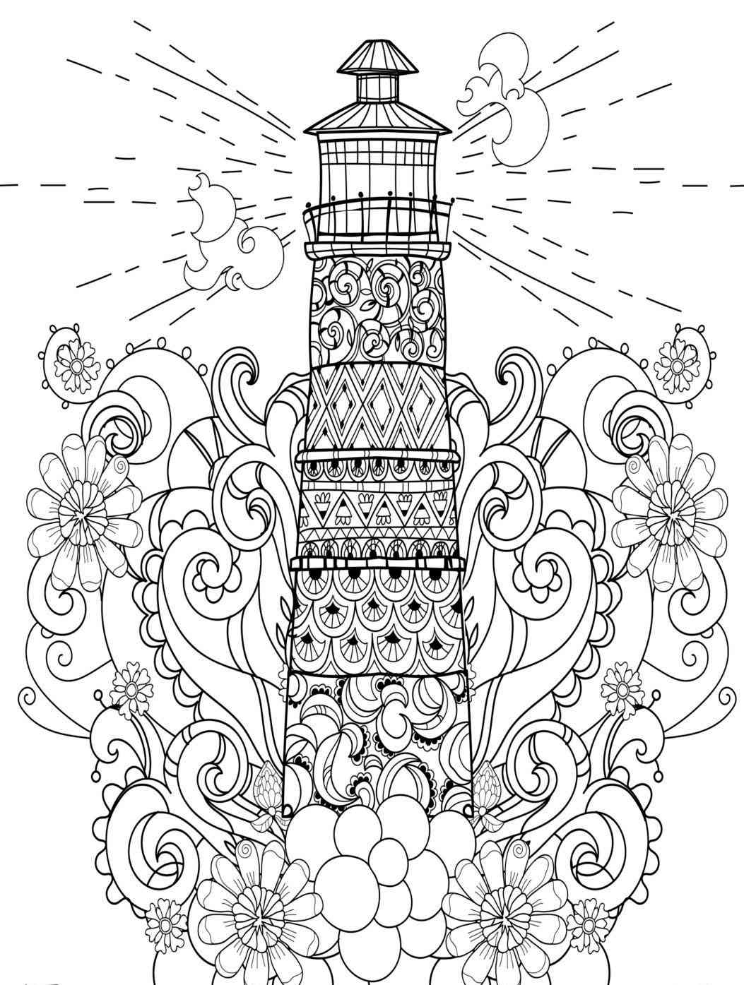 Free Lighthouse Coloring Pages For Adults