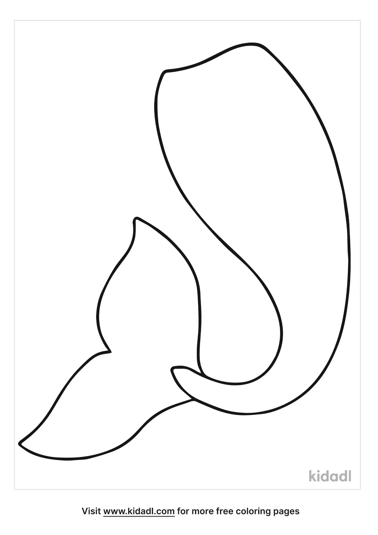 Free Mermaid Tail Outline Coloring Page Coloring Page Printables Kidadl