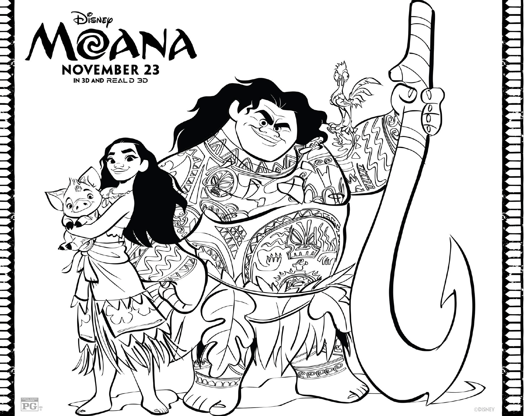 Free Moana Coloring Pages Free Disney Printables And Downloads Moana Lady And The Blog