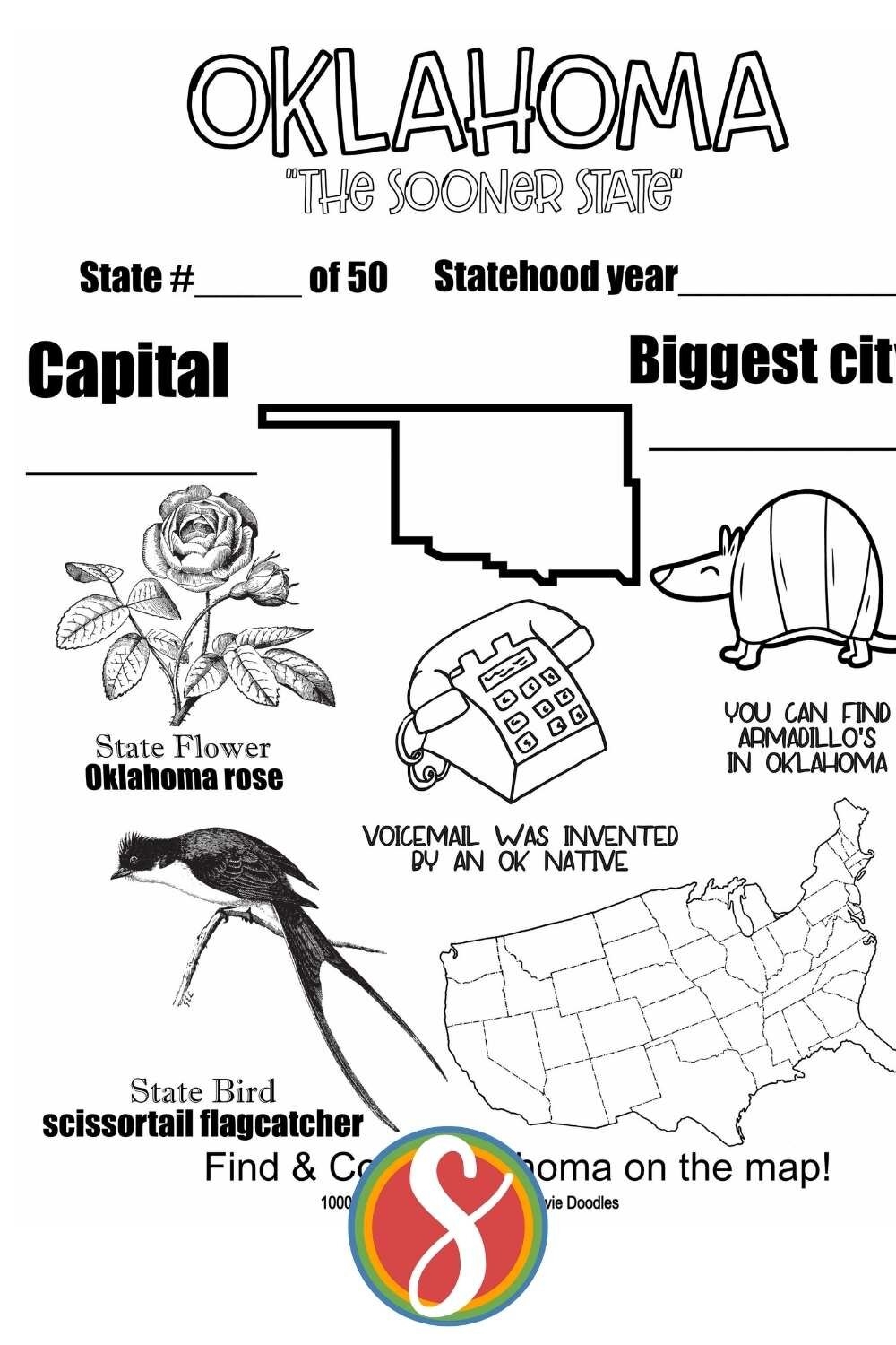 Free Oklahoma Coloring Pages Stevie Doodles