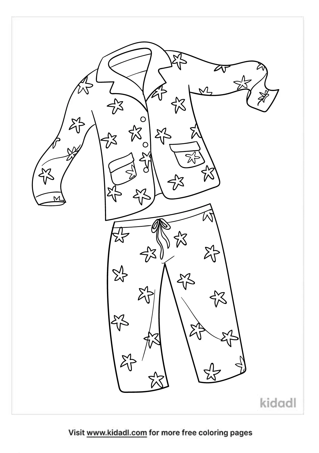 Printable Coloring Page Pajamas
