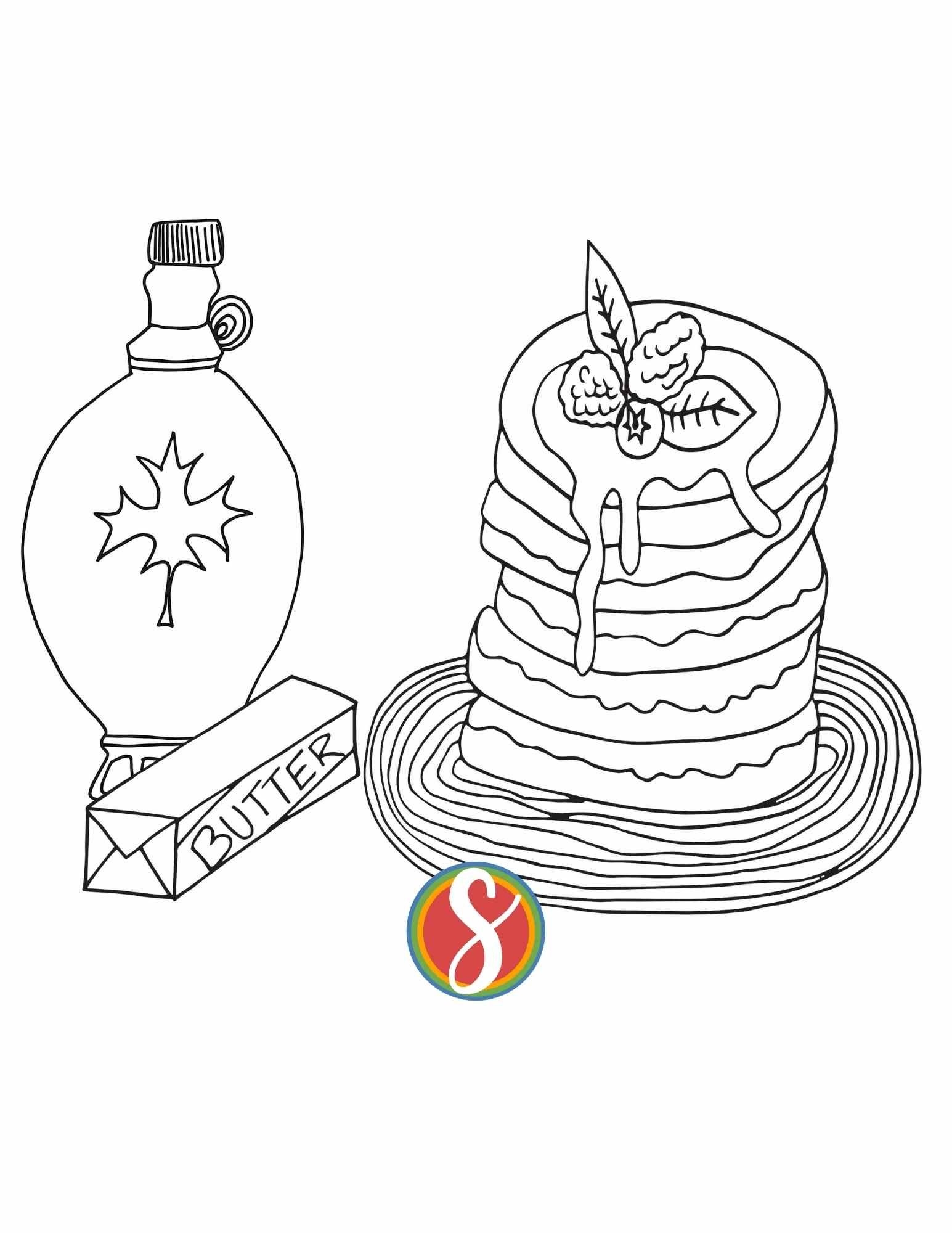 Printable Pancake Breakfast Coloring Page
