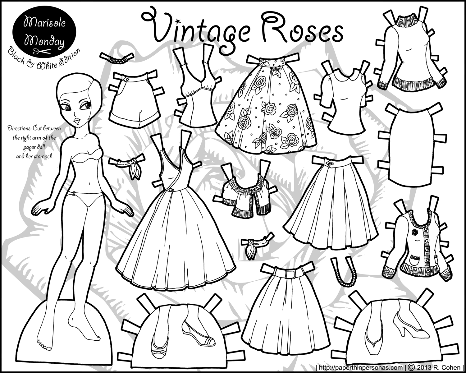 Paper Doll Coloring Pages