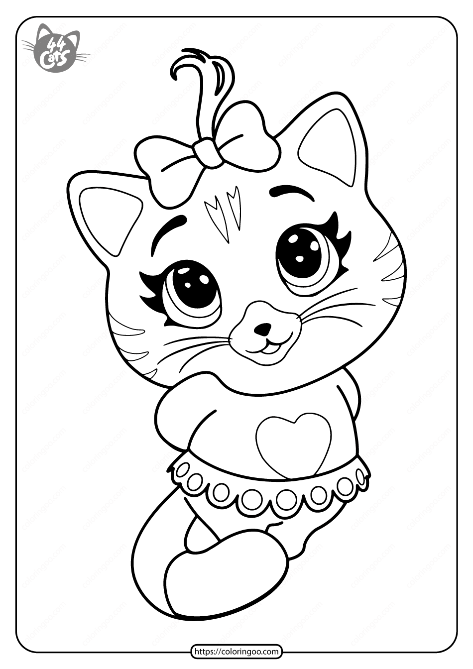 Free Printable 44 Cats Pilou Pdf Coloring Page