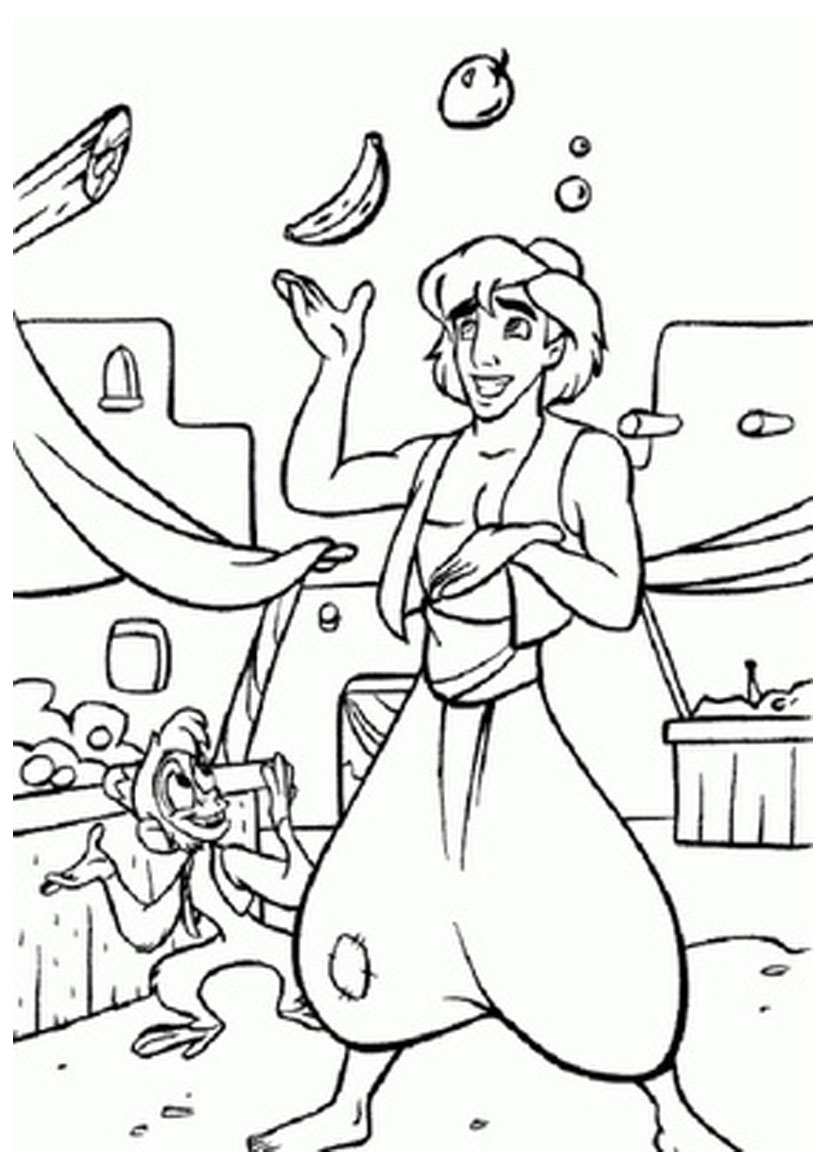 Free Printable Aladdin Coloring Pages For Kids