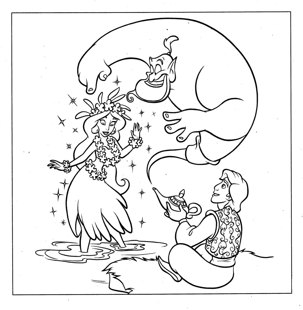 Free Printable Aladdin Coloring Pages For Kids