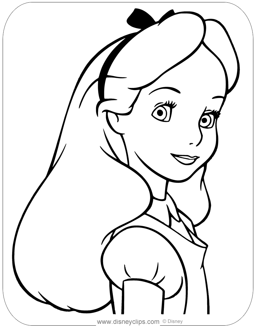 Free Printable Alice In Wonderland Coloring Pages Disneyclips