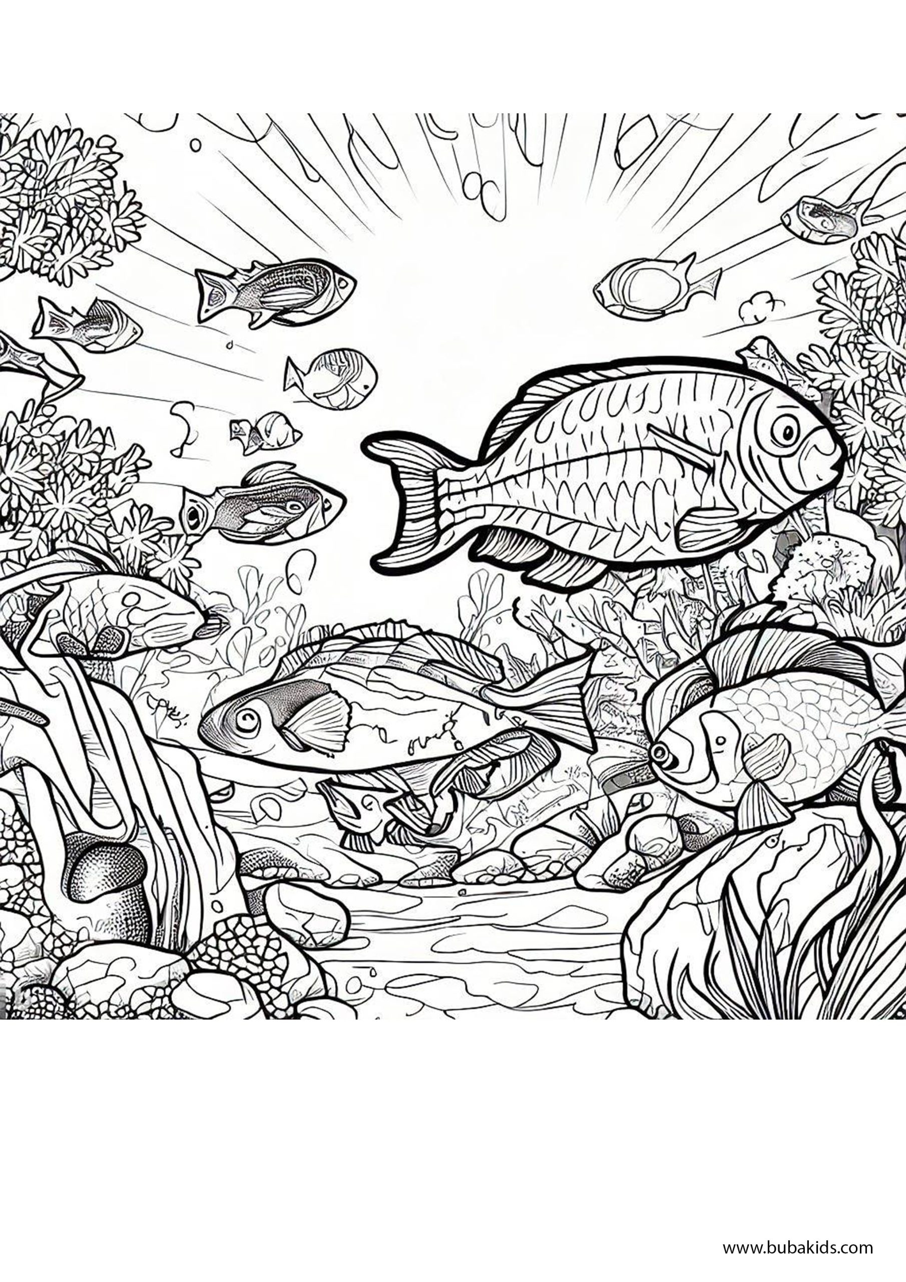 Free Printable Aquarium Coloring Pages BubaKids