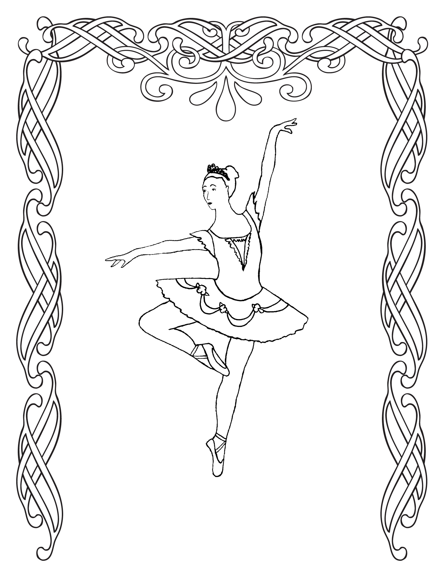 Ballerina Coloring Page Printable