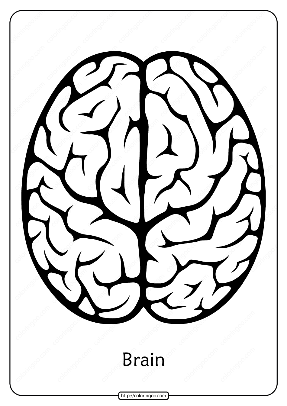 Free Printable Brain Outline Pdf Coloring Pages Coloring Pages Printable Coloring Book
