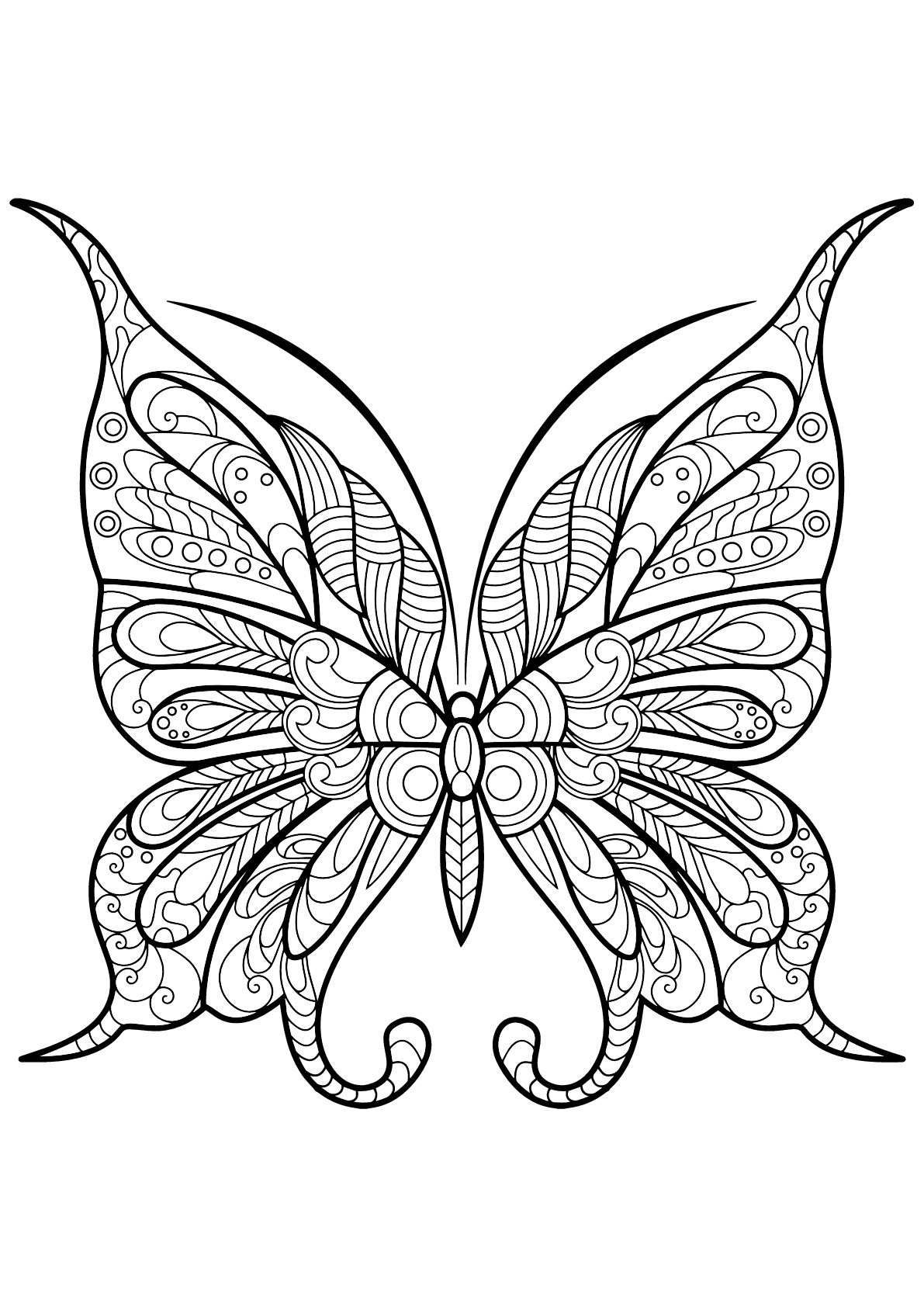 Free Printable Butterfly Coloring Page Butterflie Coloring Pages For Kids
