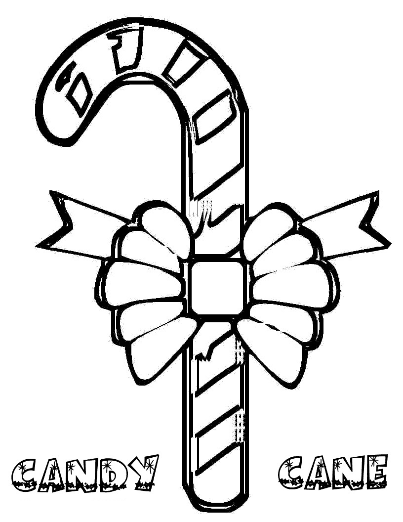 Candy Cane Coloring Page