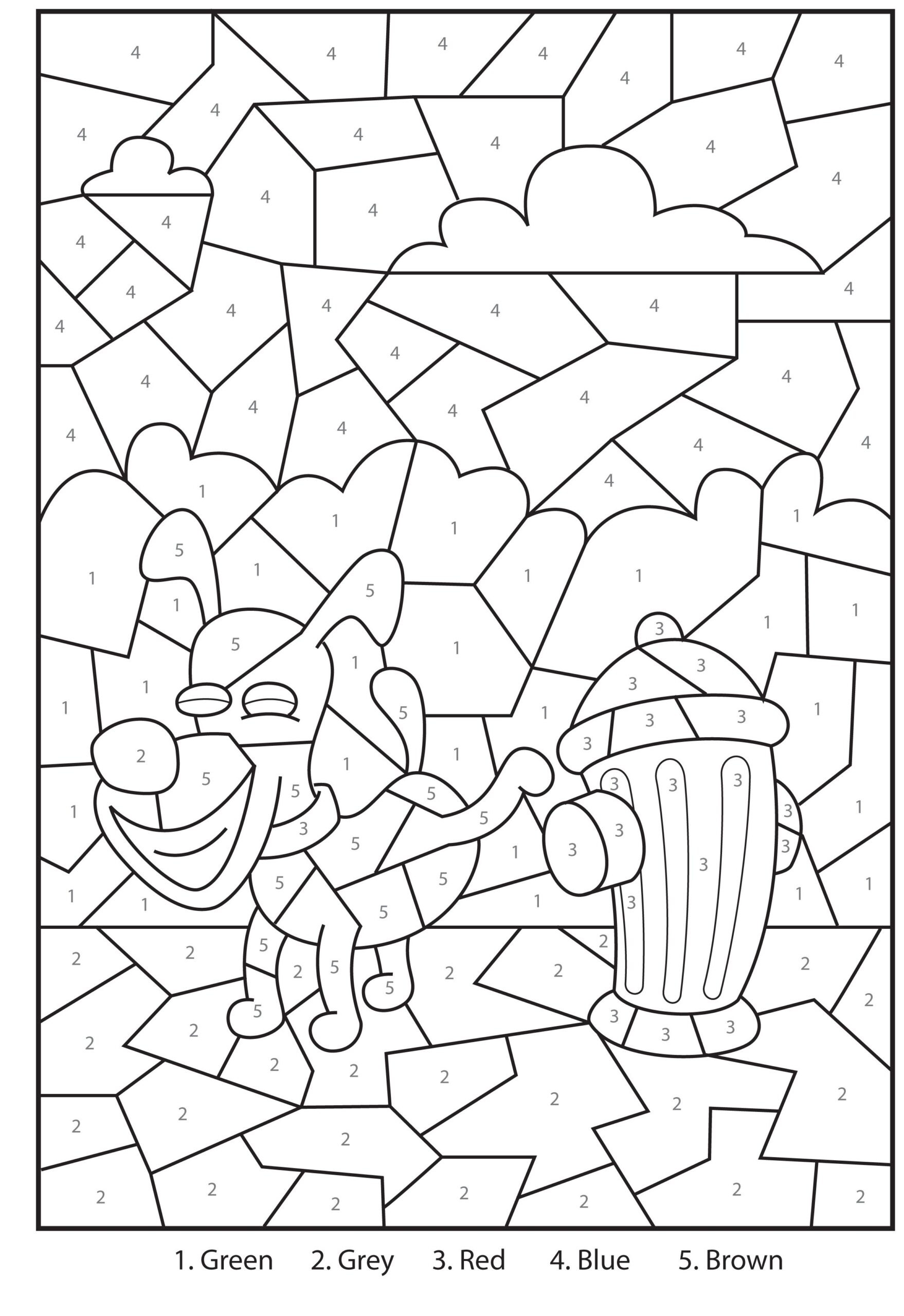 Free Printable Cheeky Puppy Colour By Numbers Activity For Kids Color By Number Printable