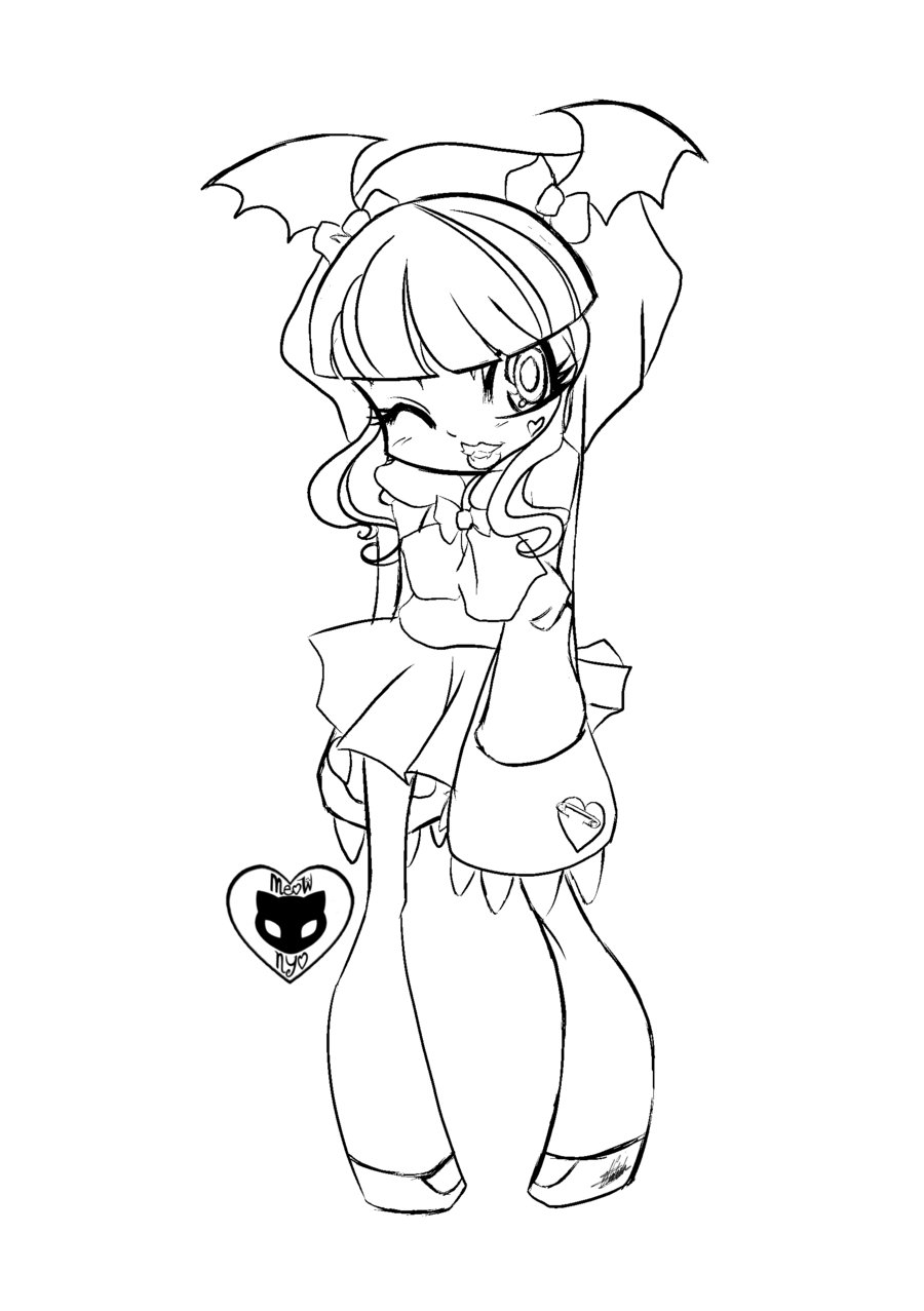 Free Coloring Pages Fantasy Chibi