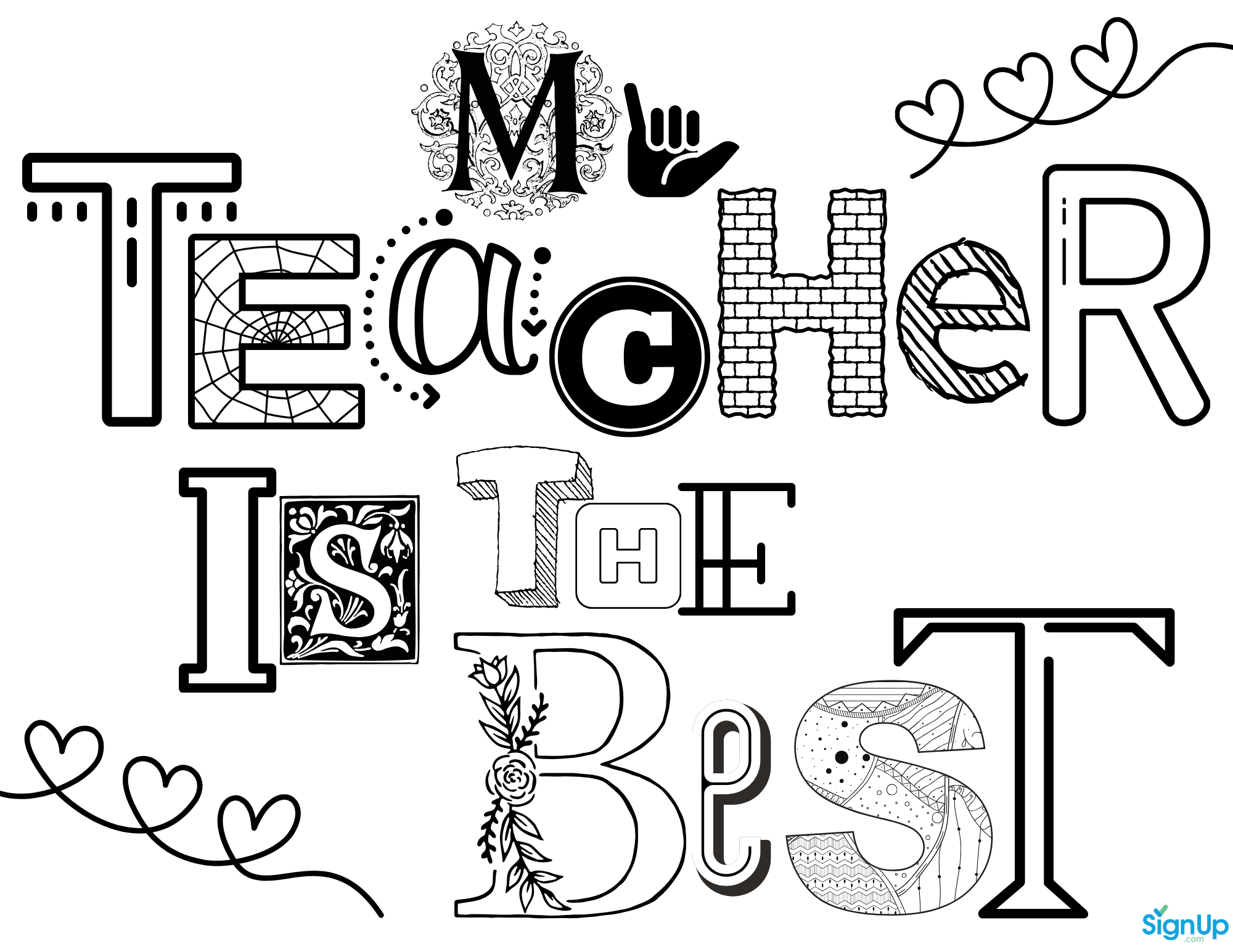 Free Printable Coloring Pages For Teacher Appreciation SignUp
