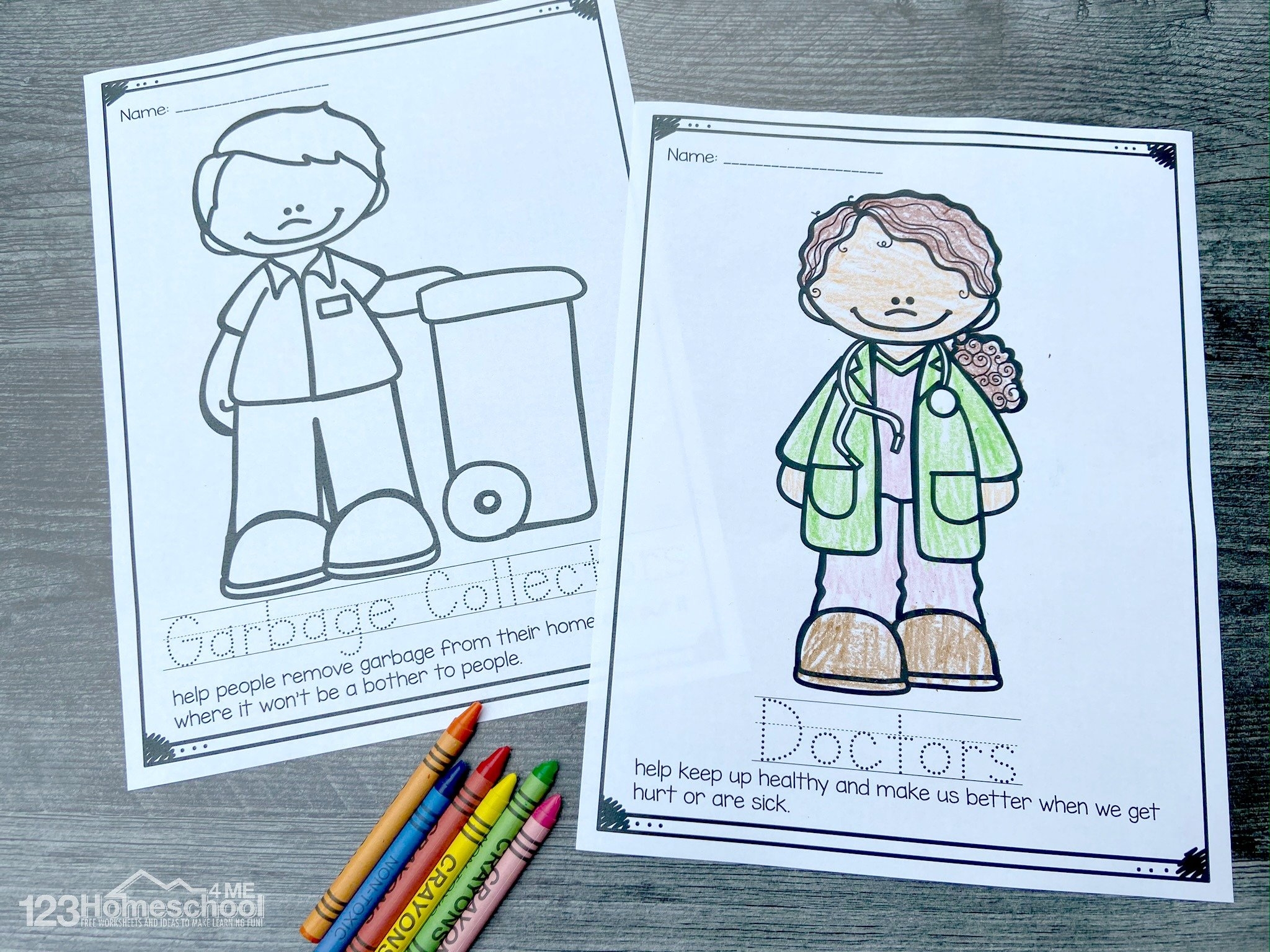 FREE Printable Community Helpers Coloring Pages