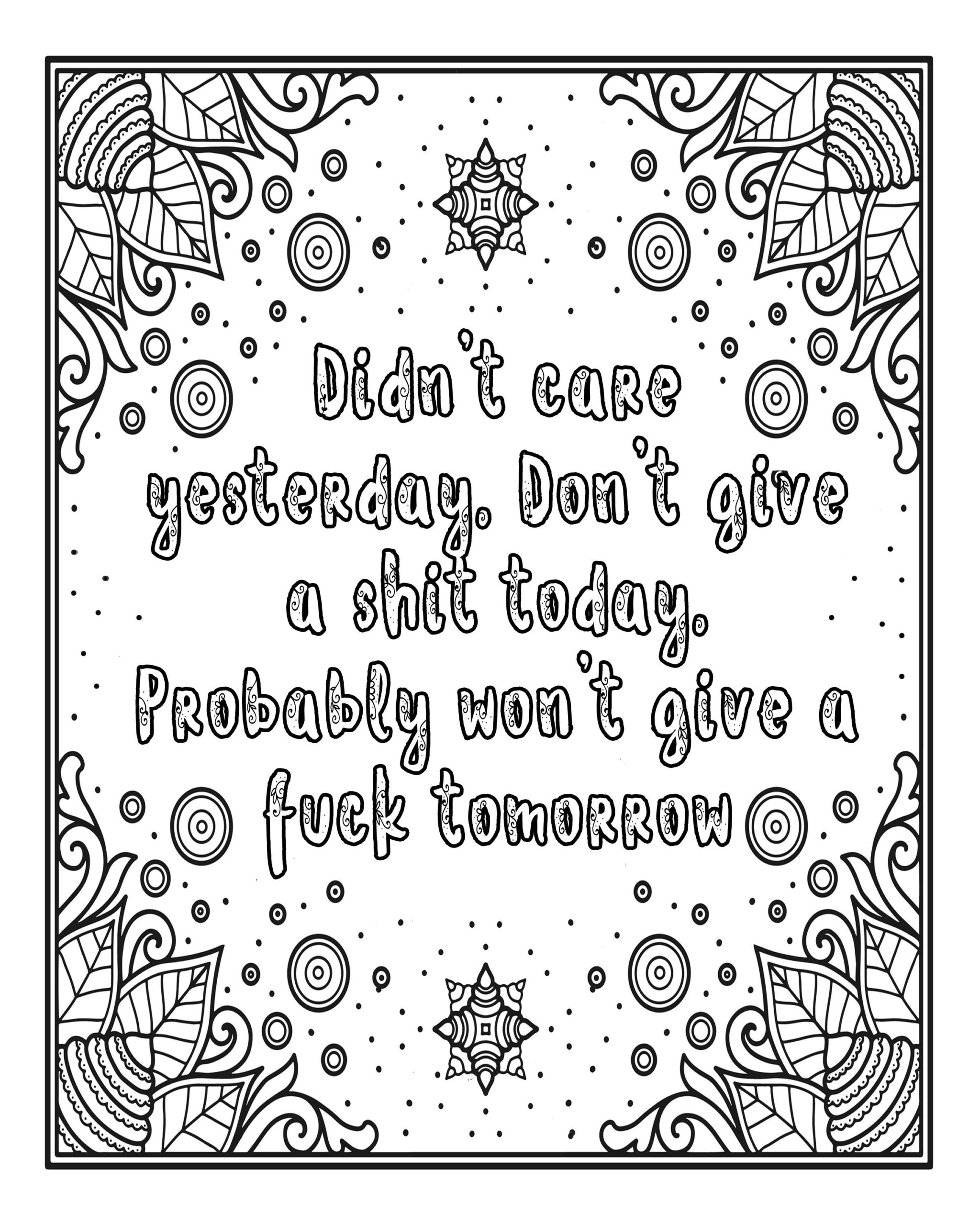 Free Printable Cuss Word Coloring Pages