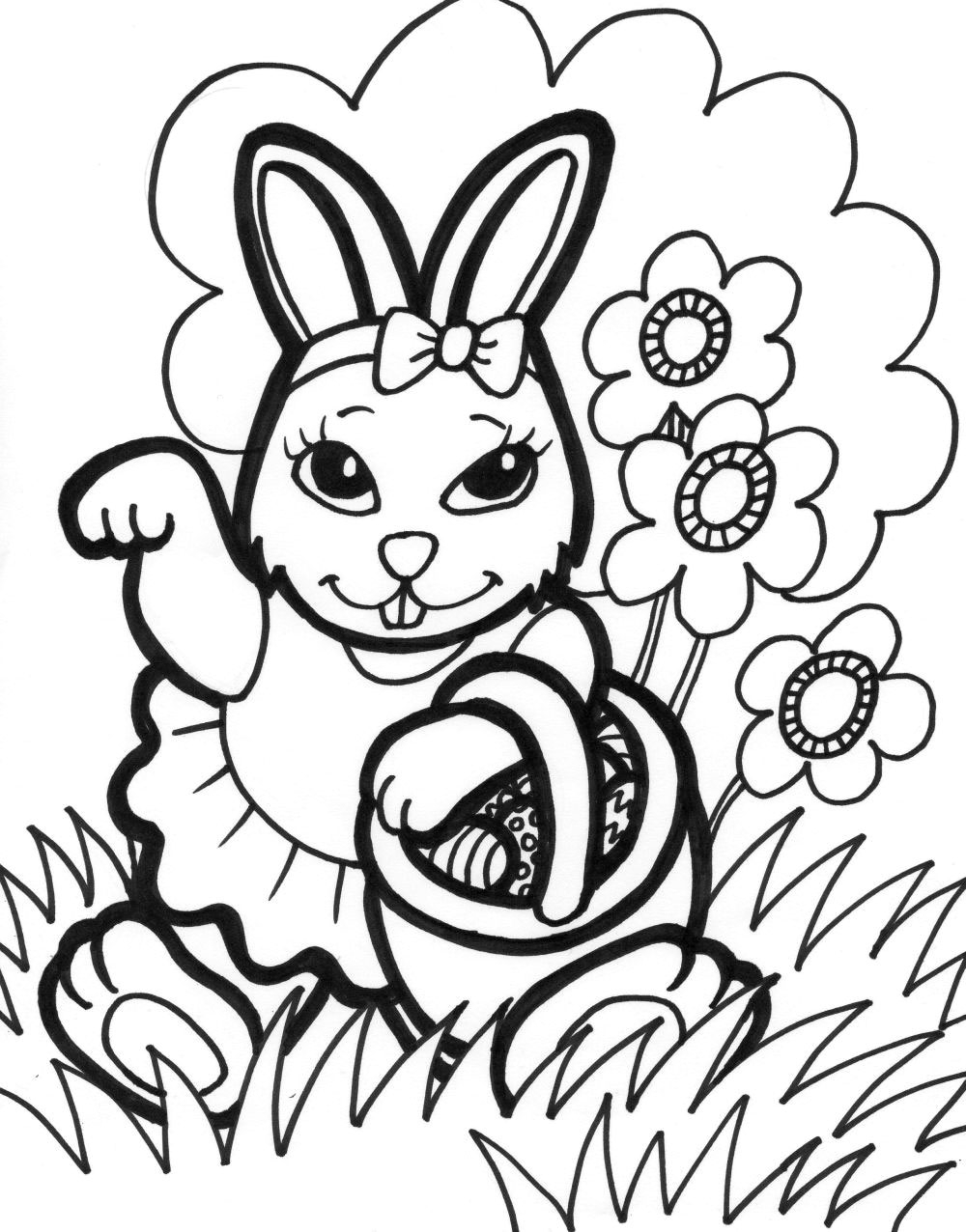 Easter Bunny Coloring Page
