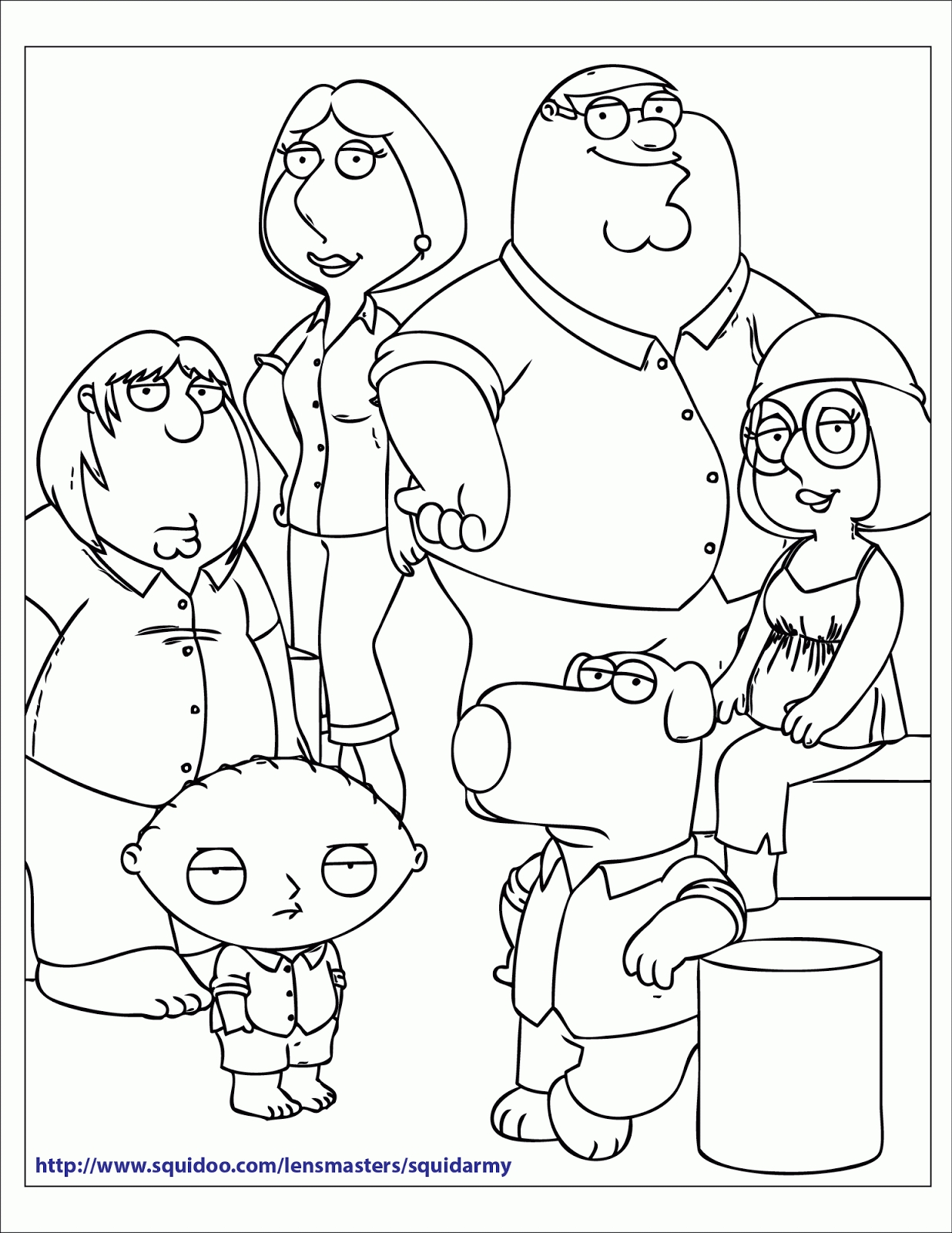 Free Printable Family Guy Coloring Pages Squid Army
