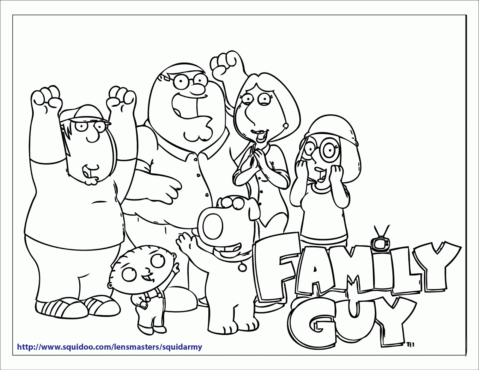 Free Printable Family Guy Coloring Pages Squid Army