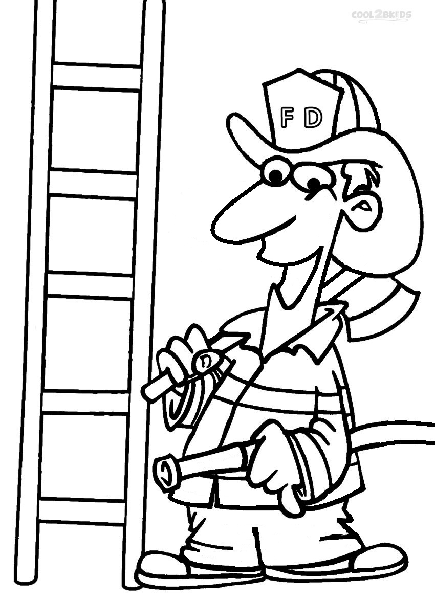 Free Printable Fireman Coloring Pages