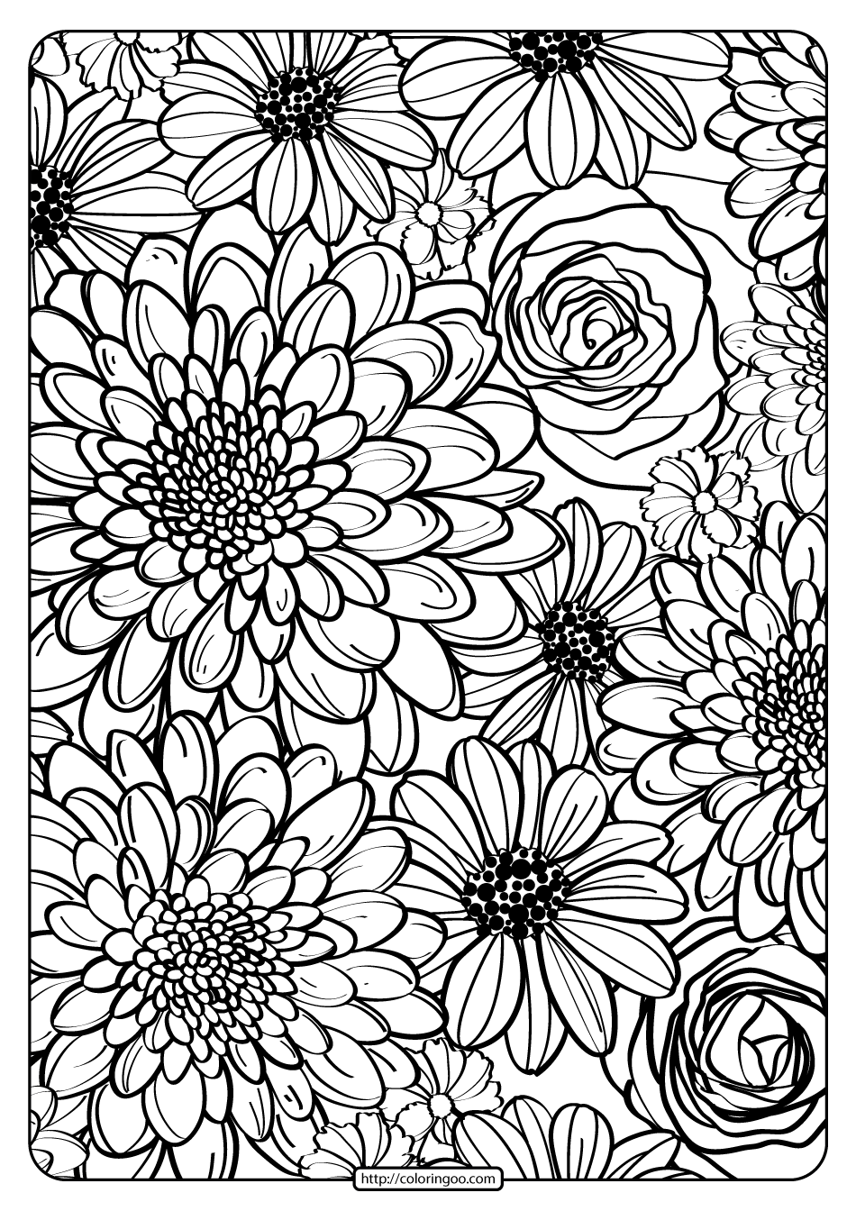 Adult Coloring Pages Patterns Flowers